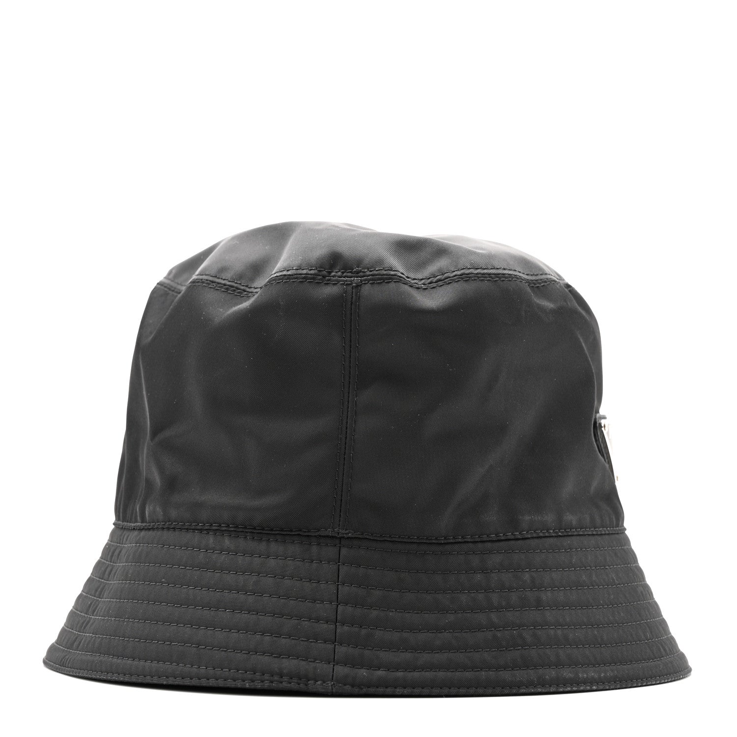 Re-Nylon Metal Triangle Logo Mens Bucket Hat L Black