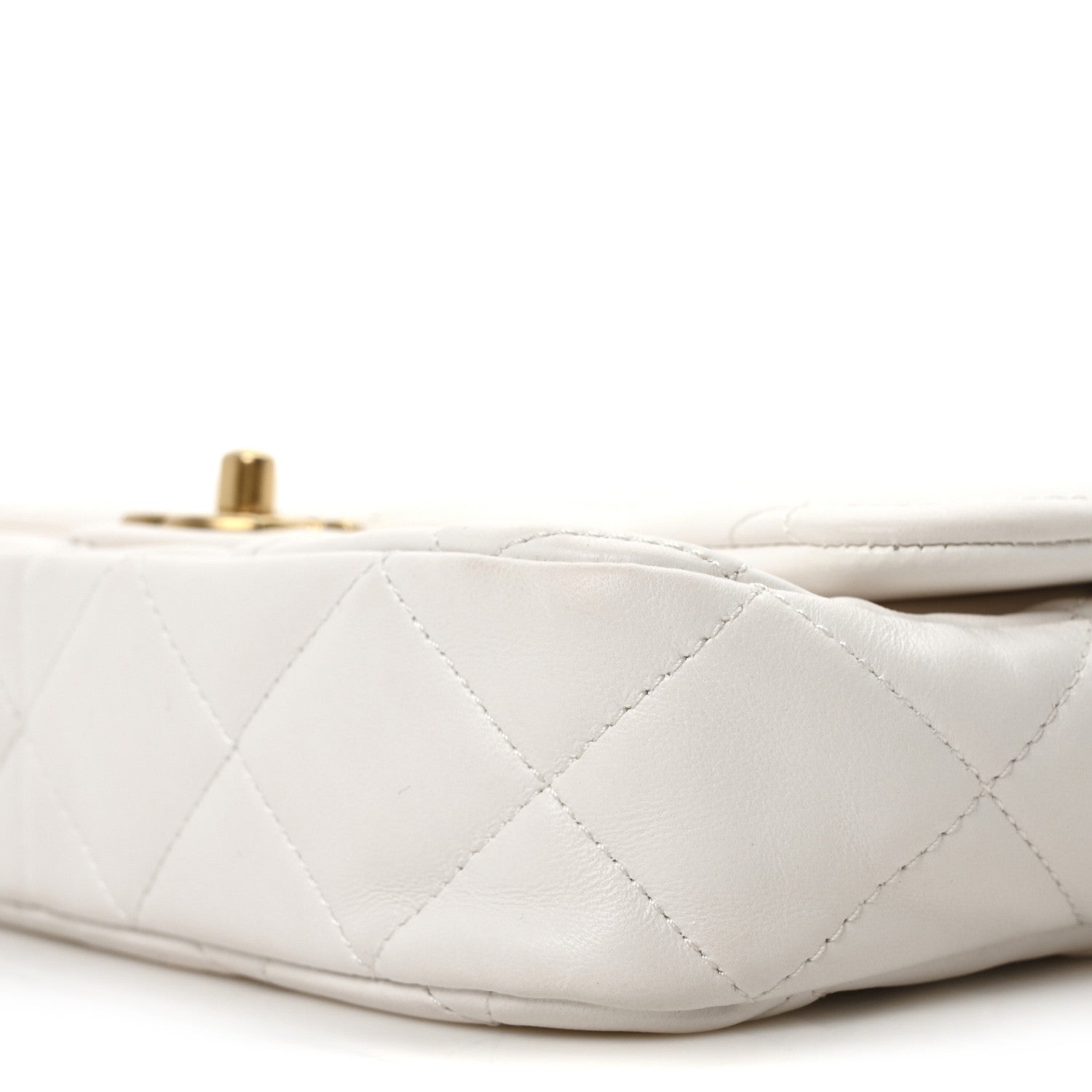 Lambskin Quilted Flap White