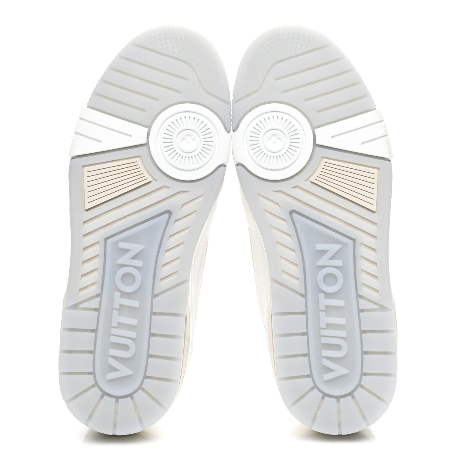 Grained Calfskin Womens LV Trainer Sneakers 37 White