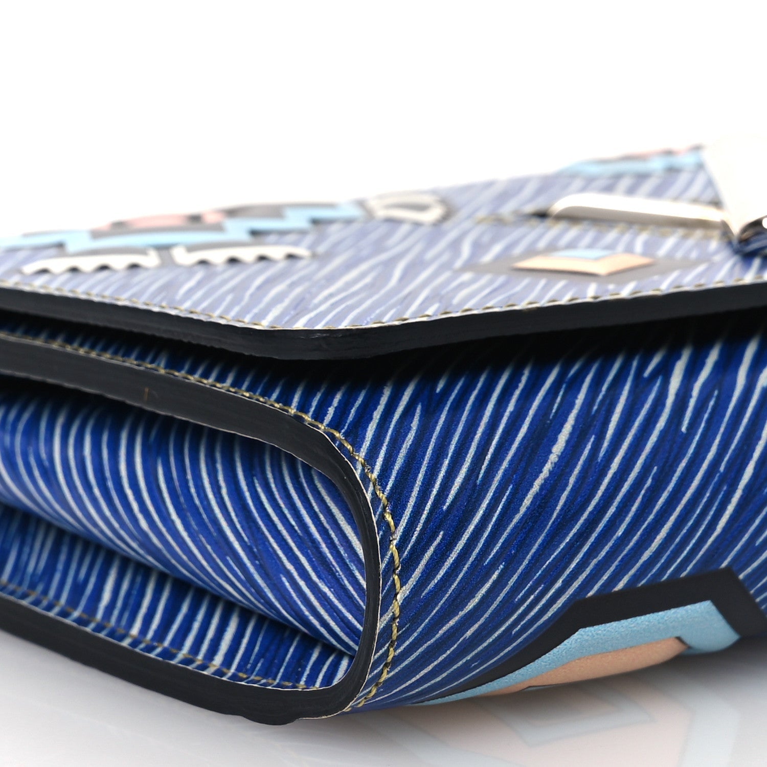 Epi Azteque Twist Chain Wallet Denim Light