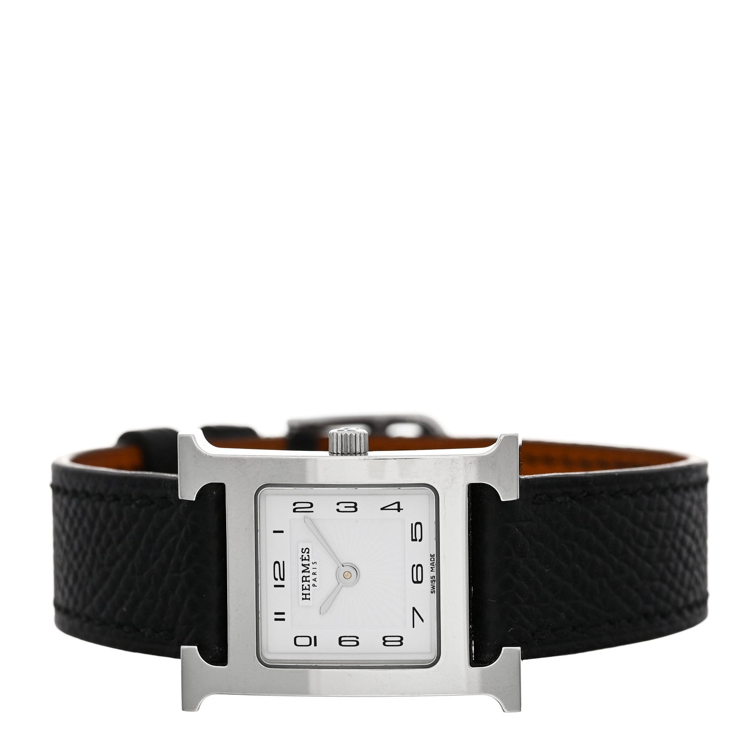 Stainless Steel Epsom 21mm Heure H Hour Quartz Watch Noir
