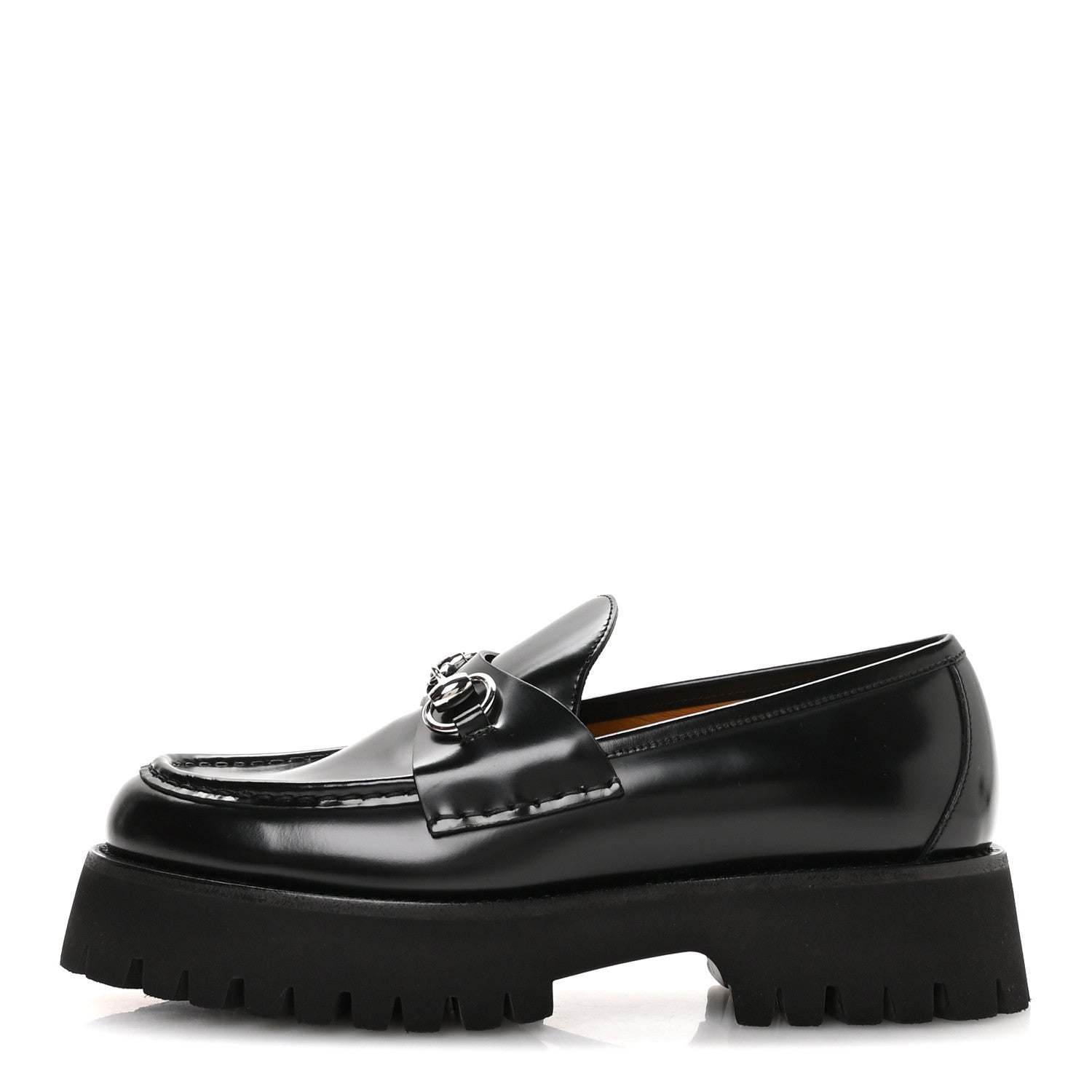 Cordovan Lux Womens Horsebit 45mm Platform Loafers 39.5 Black
