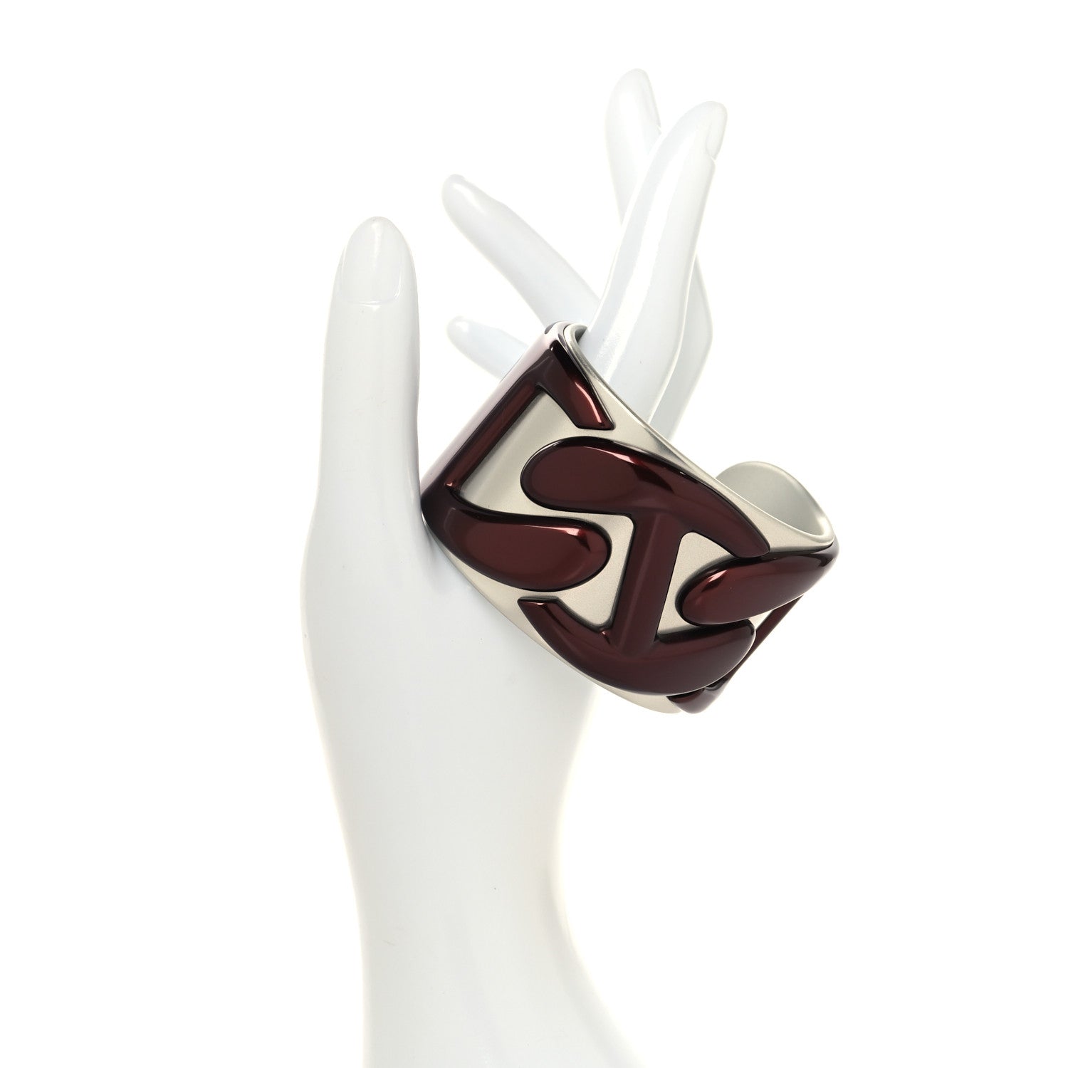 Aluminum Nautique Cuff Bracelet T2 Sellier Silver Lumiere
