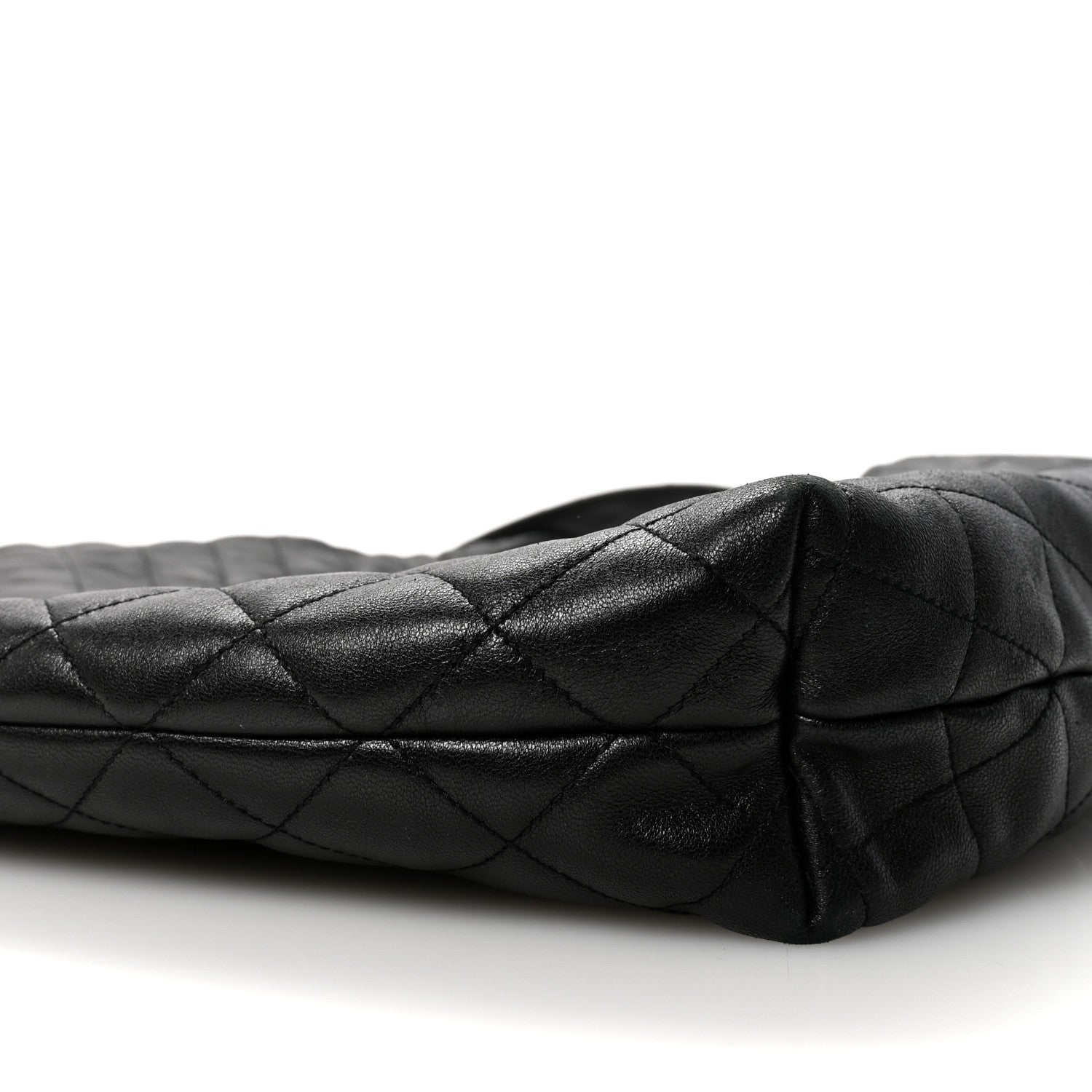 Lambskin Quilted Maxi Icare Shopping Tote Black