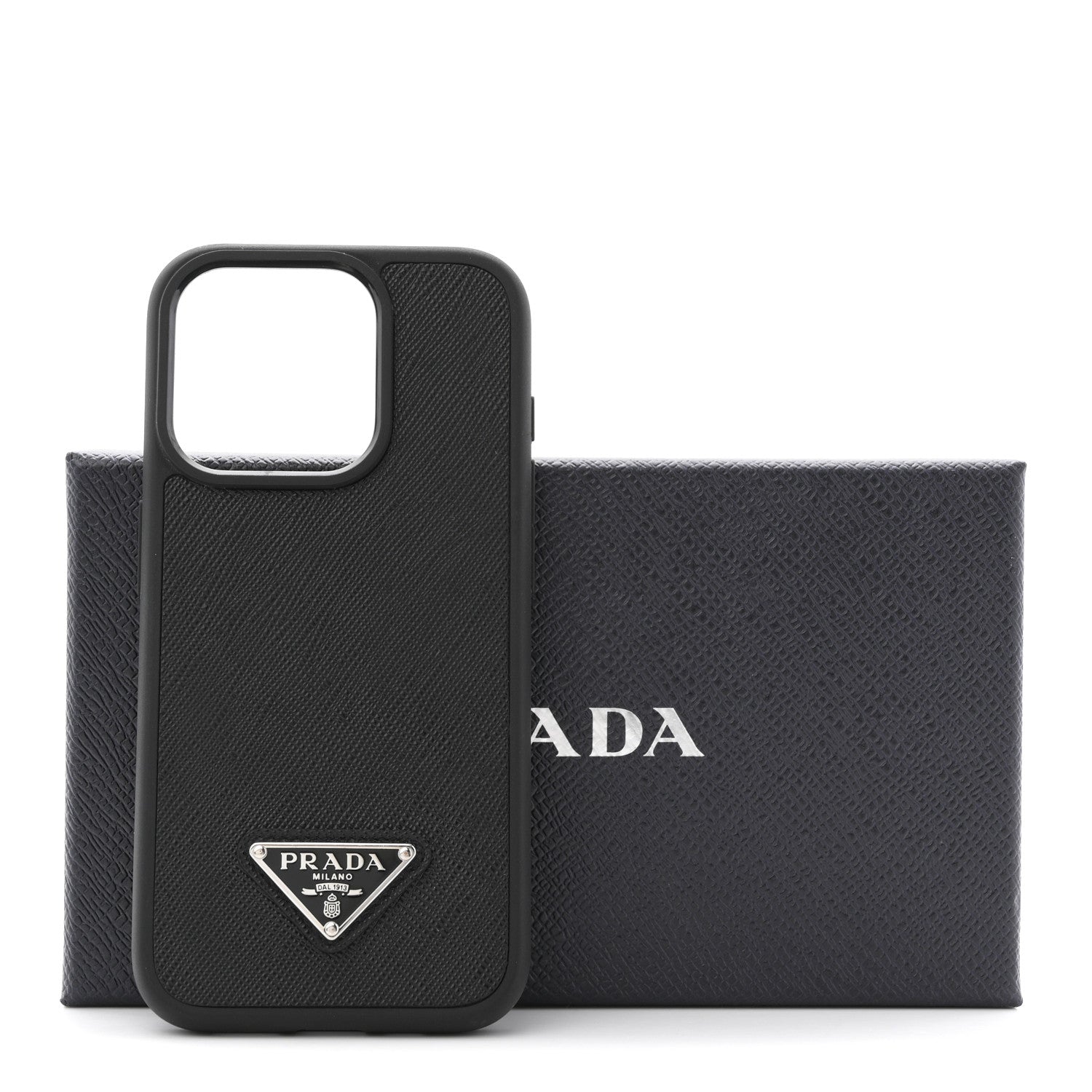 Saffiano iPhone 15 Pro Case Black