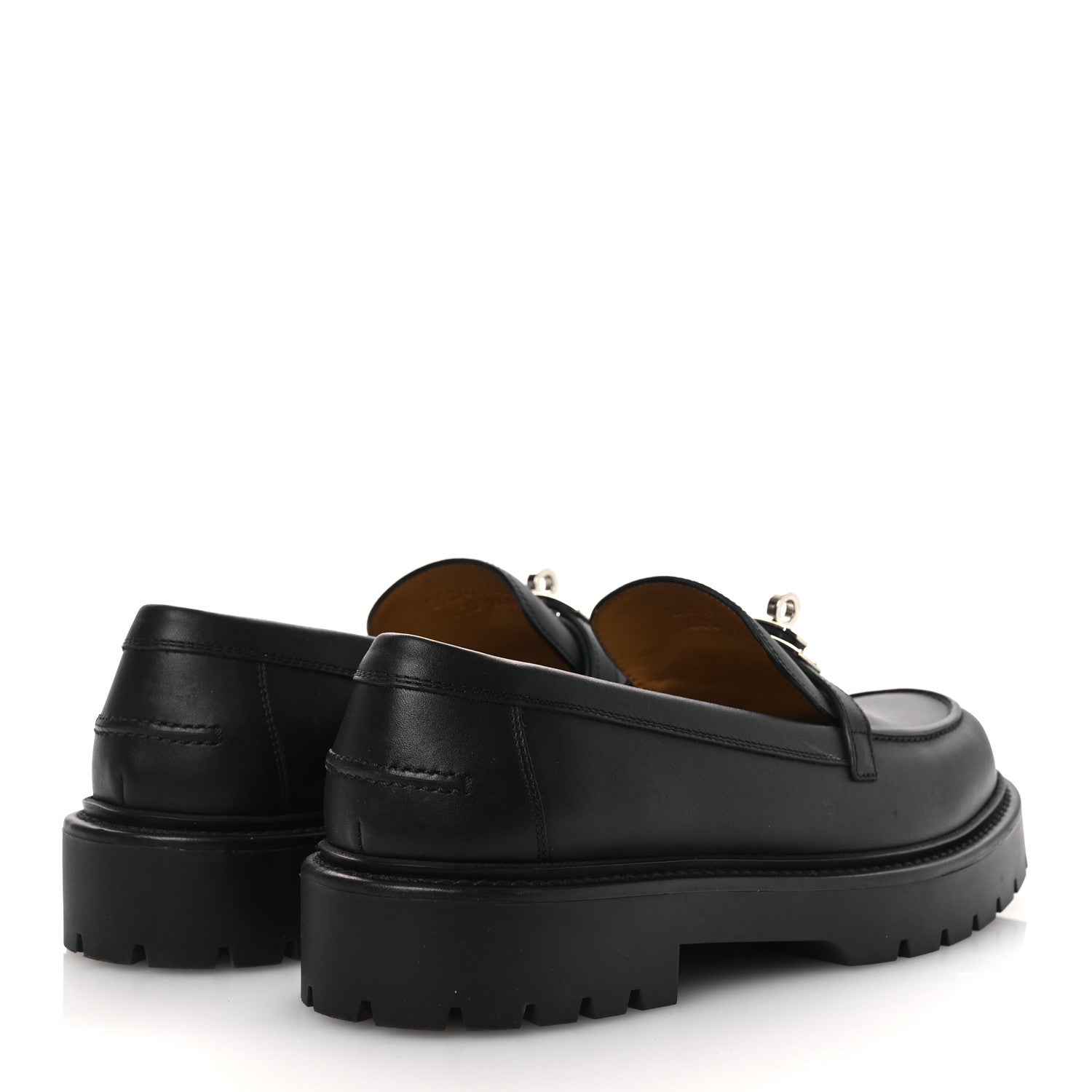 Calfskin Womens Icone Loafers 40 Black