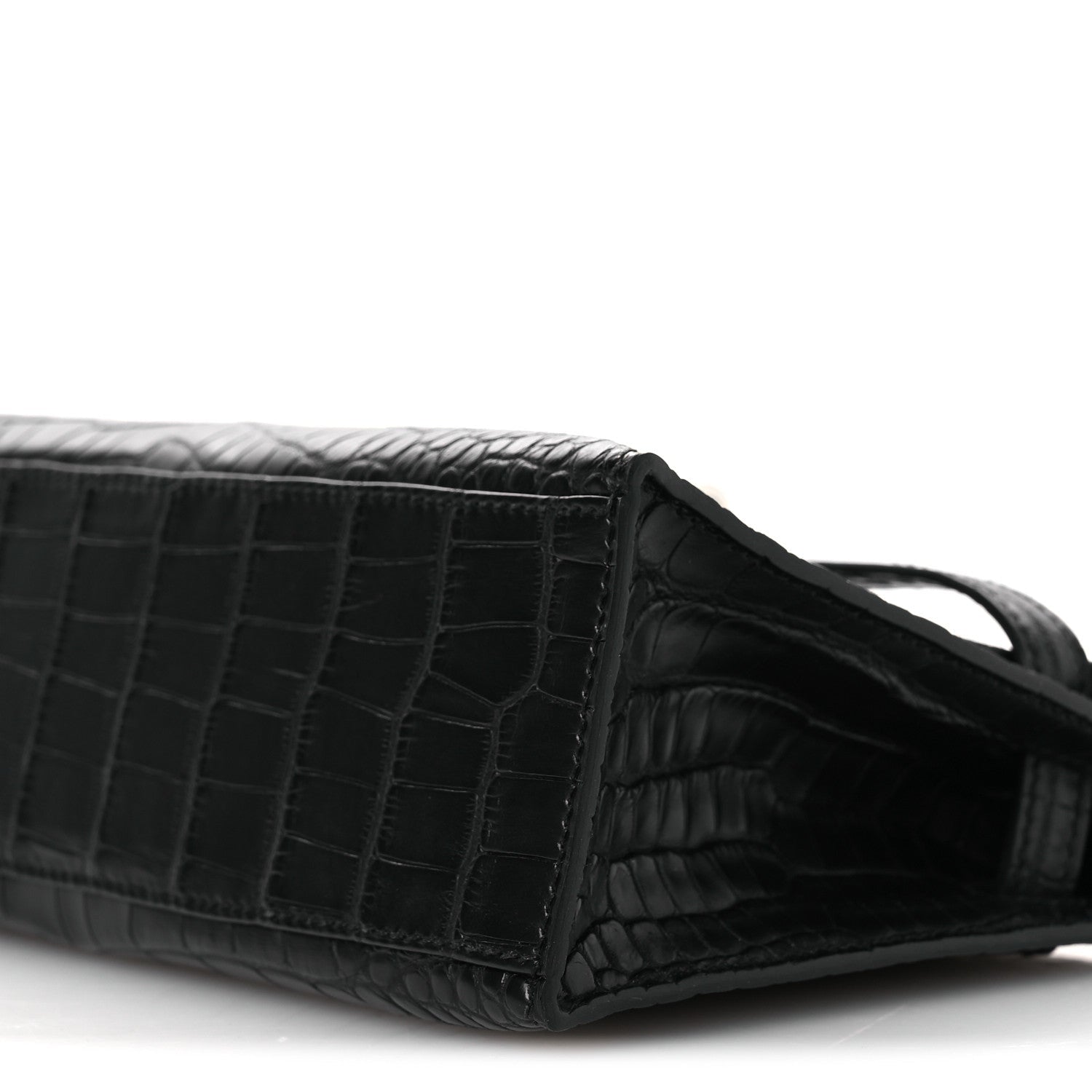 Matte Alligator Kelly Pochette Black