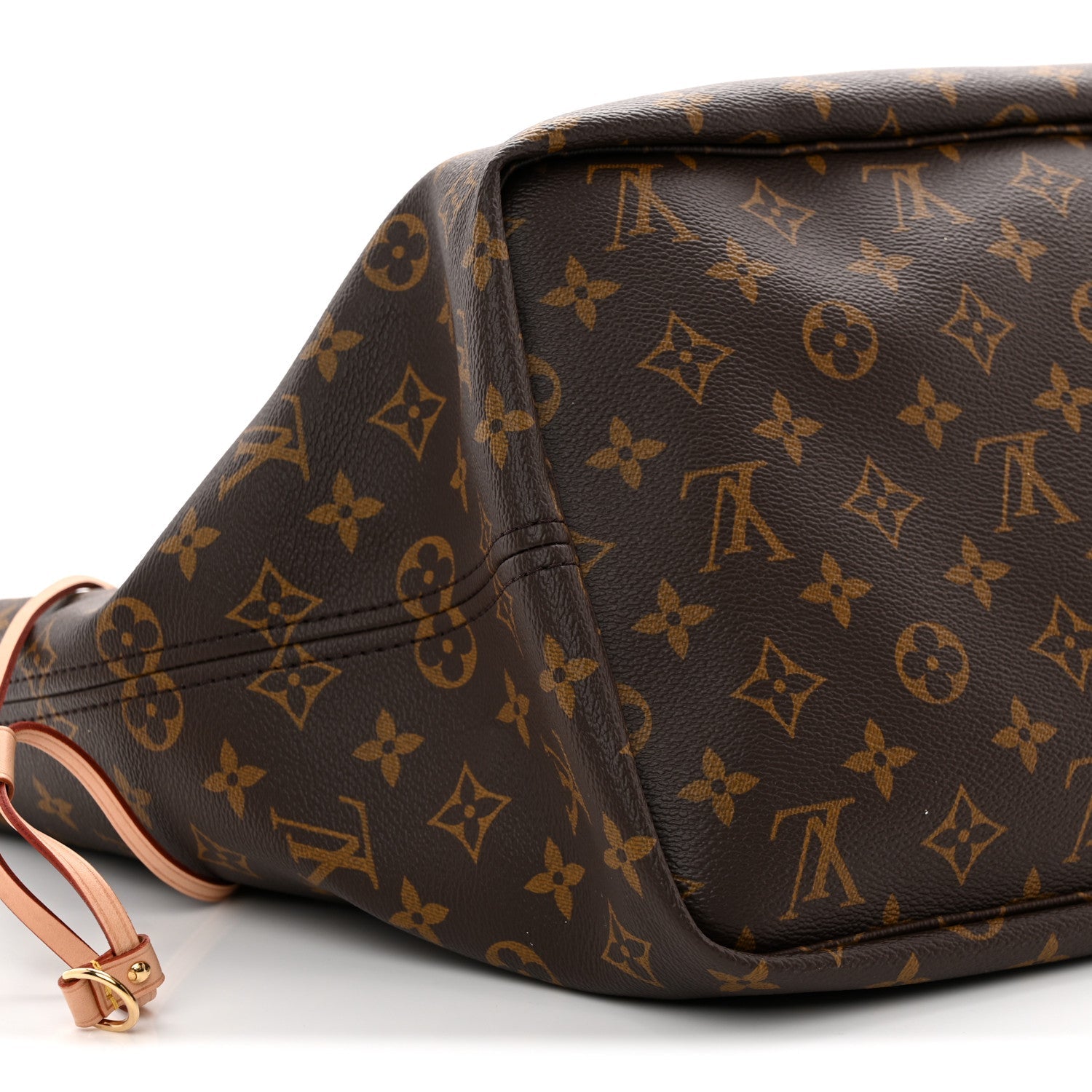 Monogram Stamped Inside Out Neverfull Bandouliere GM Beige