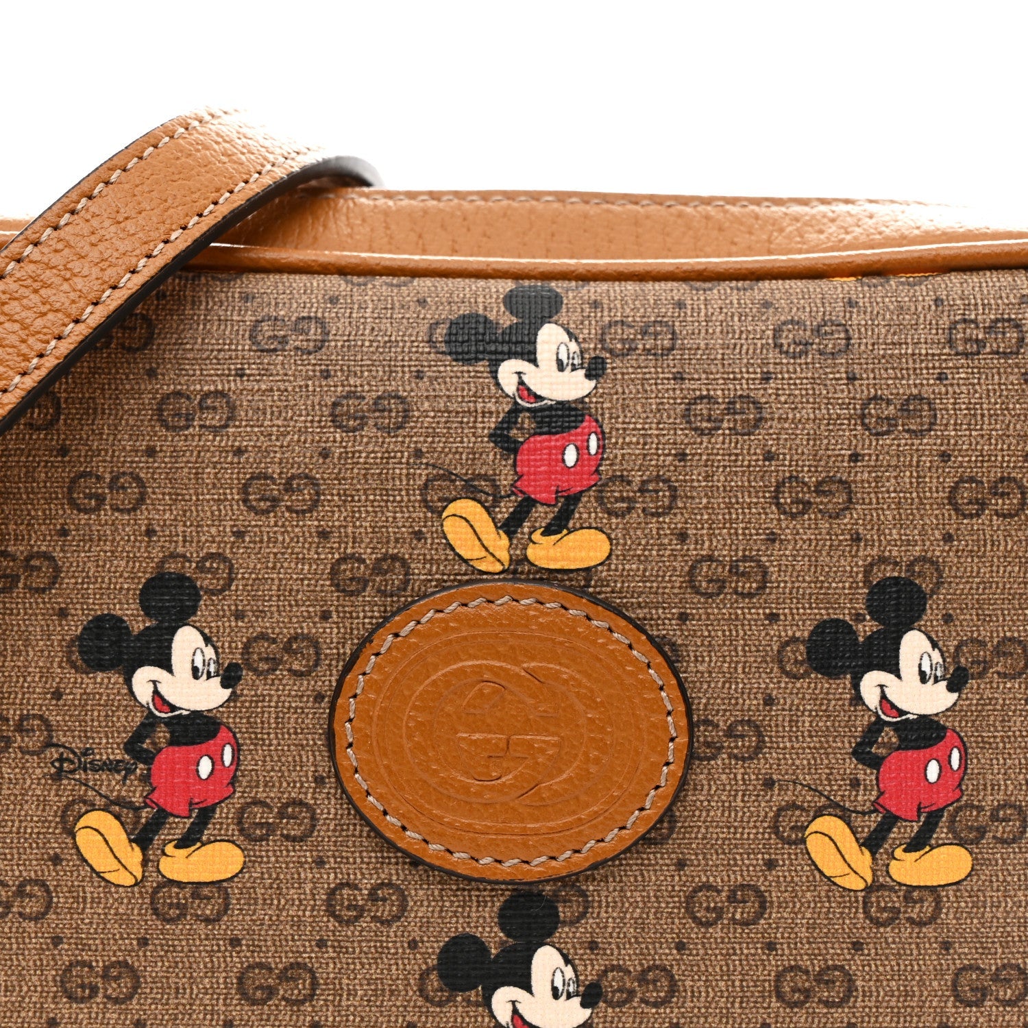 X DISNEY Mini Vintage GG Supreme Monogram Mickey Mouse Shoulder Bag Beige Vintage Sun Oil