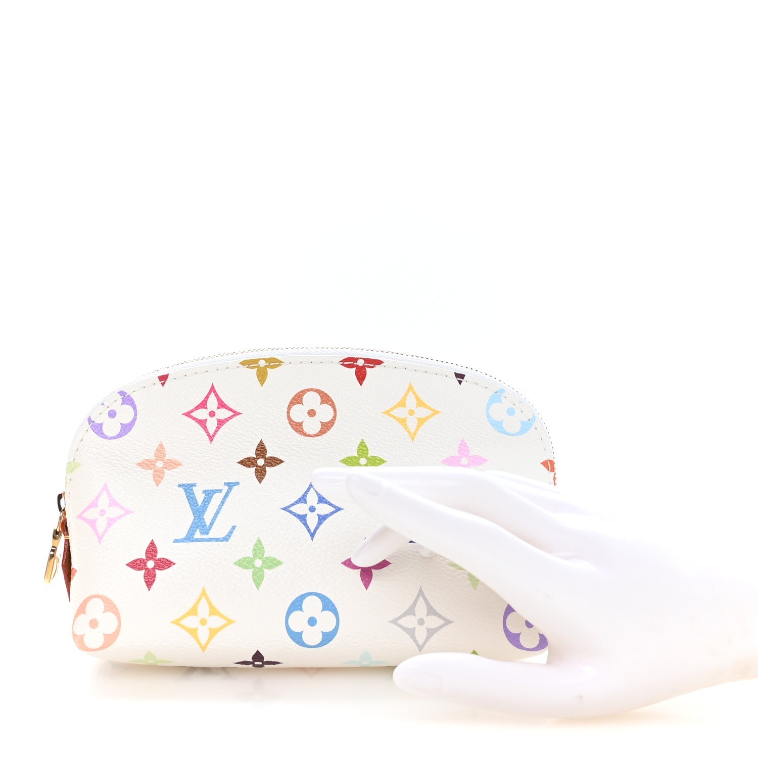 LV x TM Monogram Multicolor Cosmetic Pouch PM White