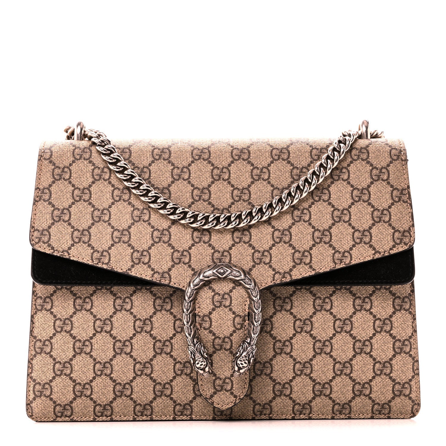 GG Supreme Monogram Medium Dionysus Shoulder Bag Black