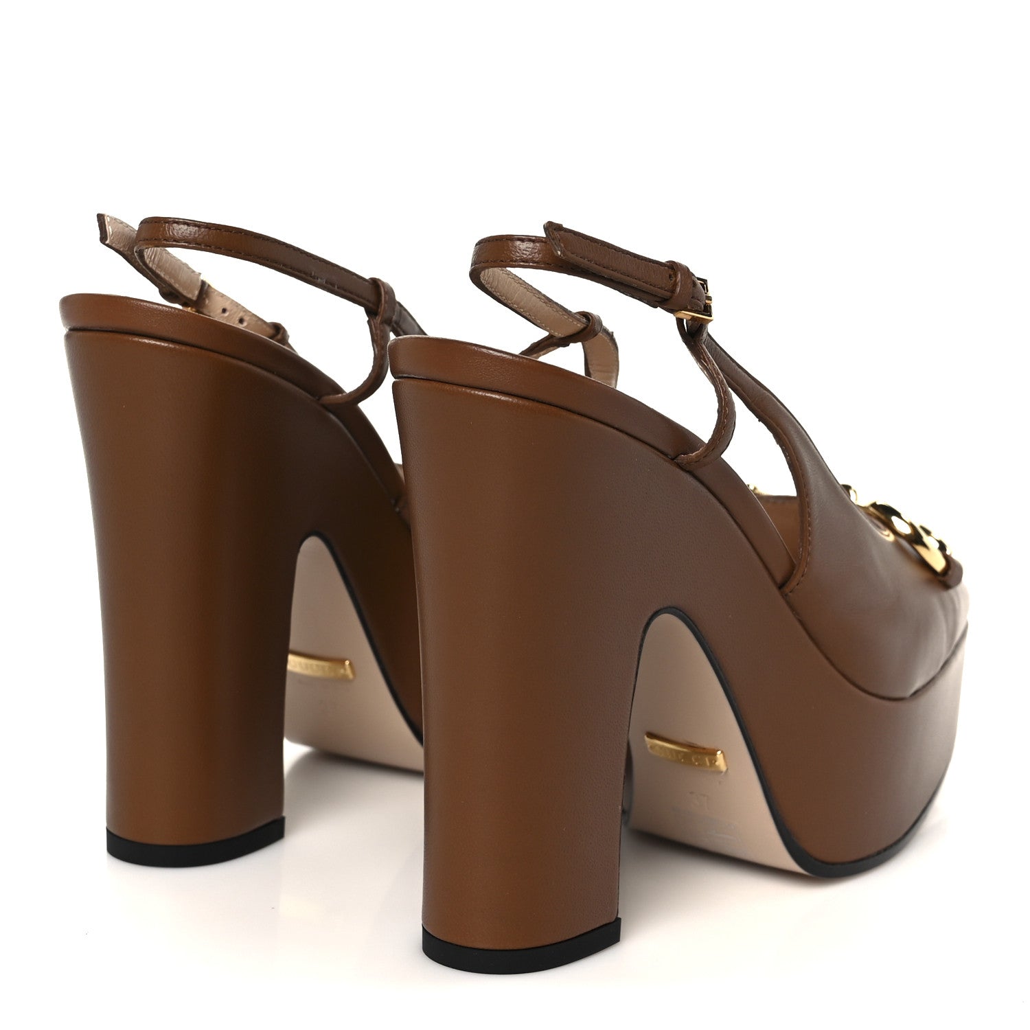 Nappa Horsebit Platform 35/120mm Slingback Pumps 37 Cuir