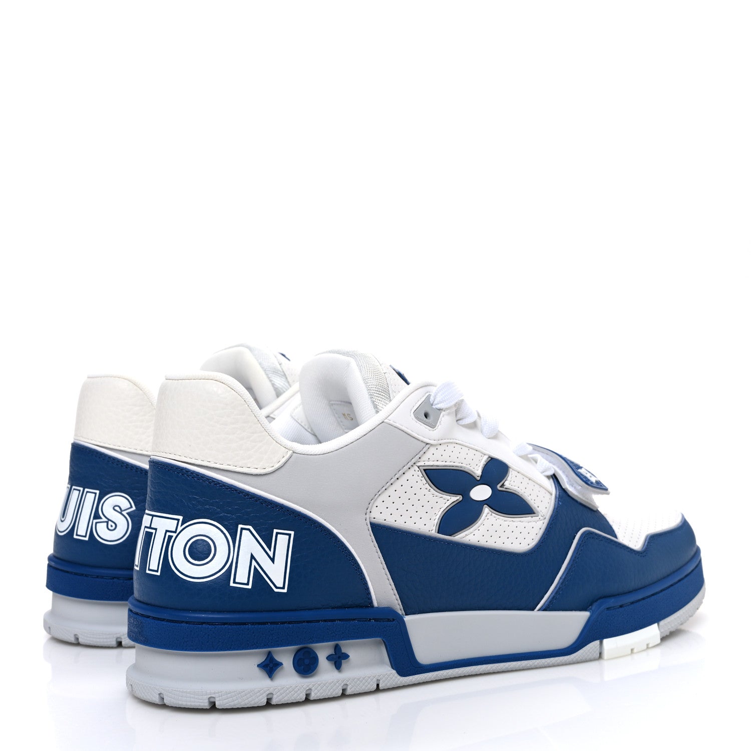 Calfskin Monogram Mens LV Trainer Sneakers 11 Blue