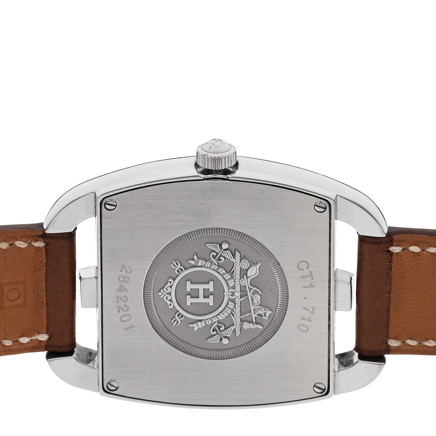 Stainless Steel Barenia 33mm Cape Cod Tonneau Double Tour Quartz Watch Fauve