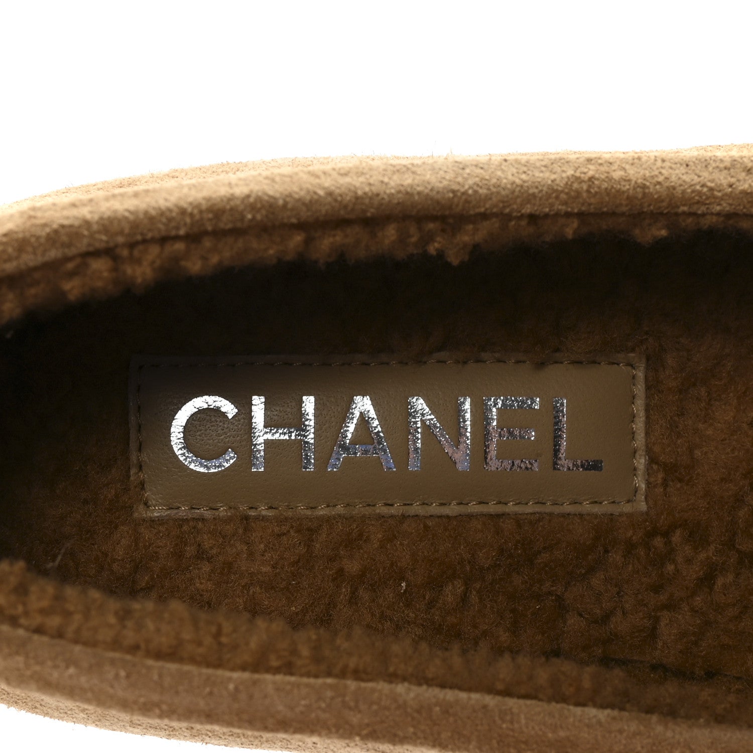 Suede Calfskin CC Loafers 37.5 Dark Beige