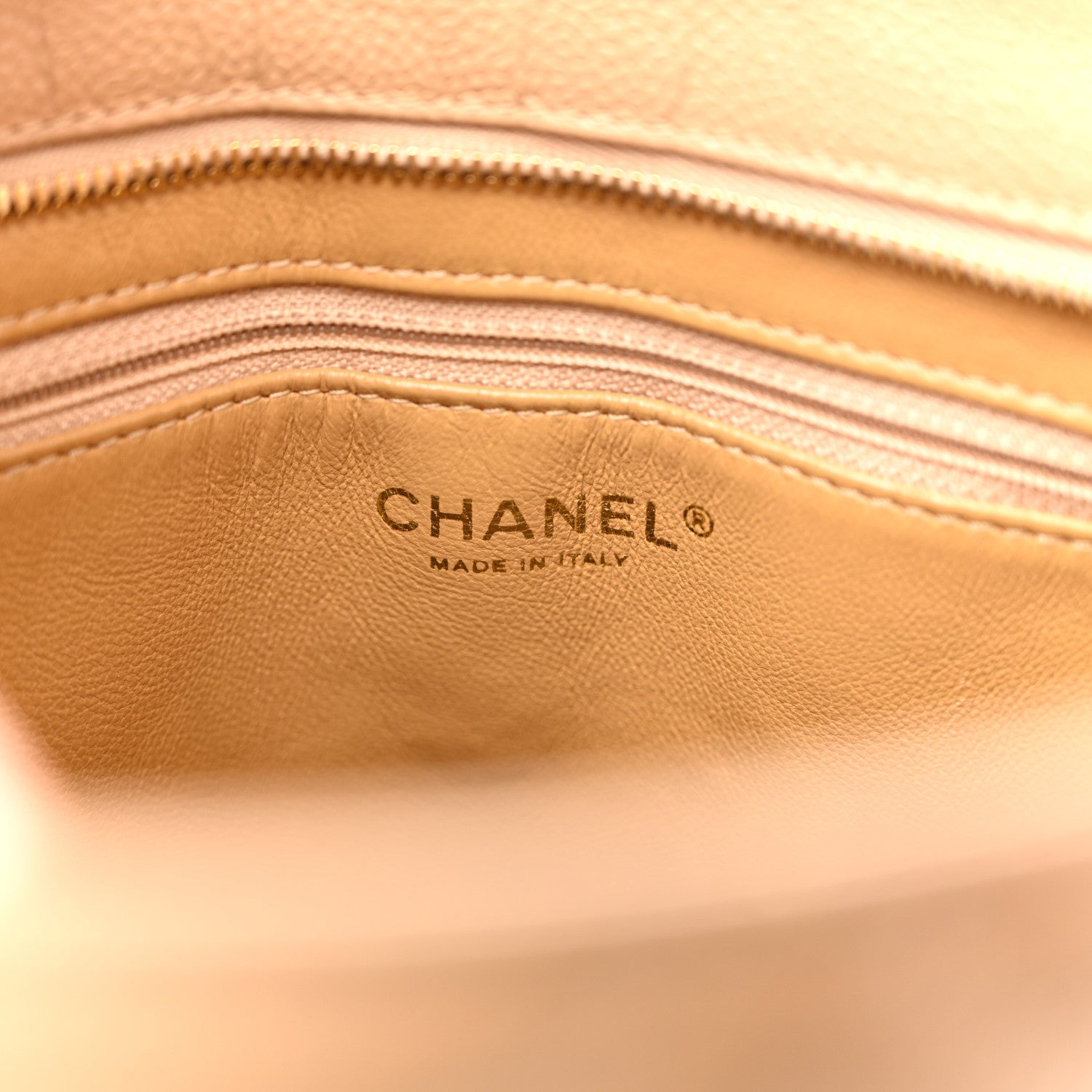 Caviar Quilted Medallion Tote Beige
