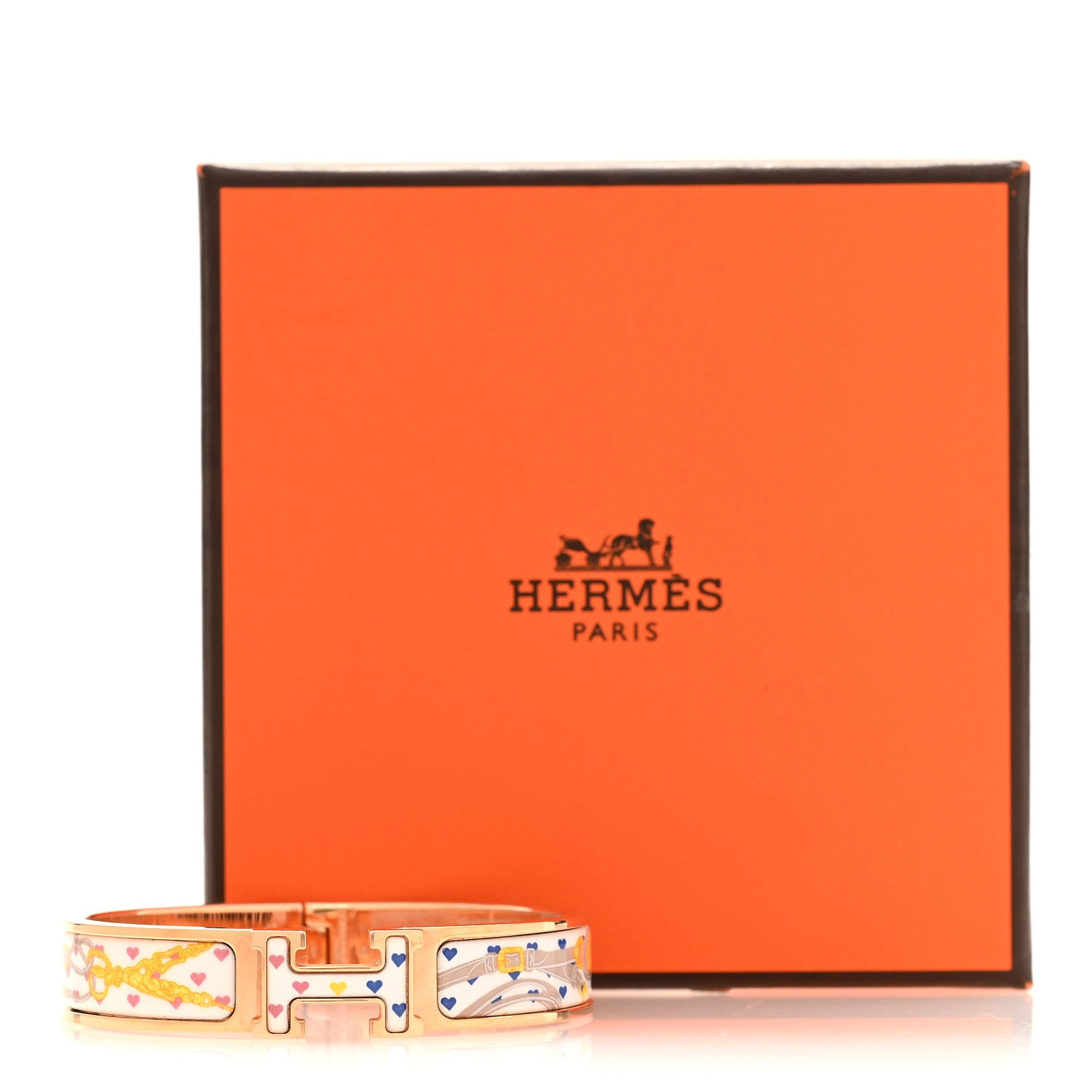 Enamel Narrow Print Brides de Gala Love Clic Clac H Bracelet PM Confettis