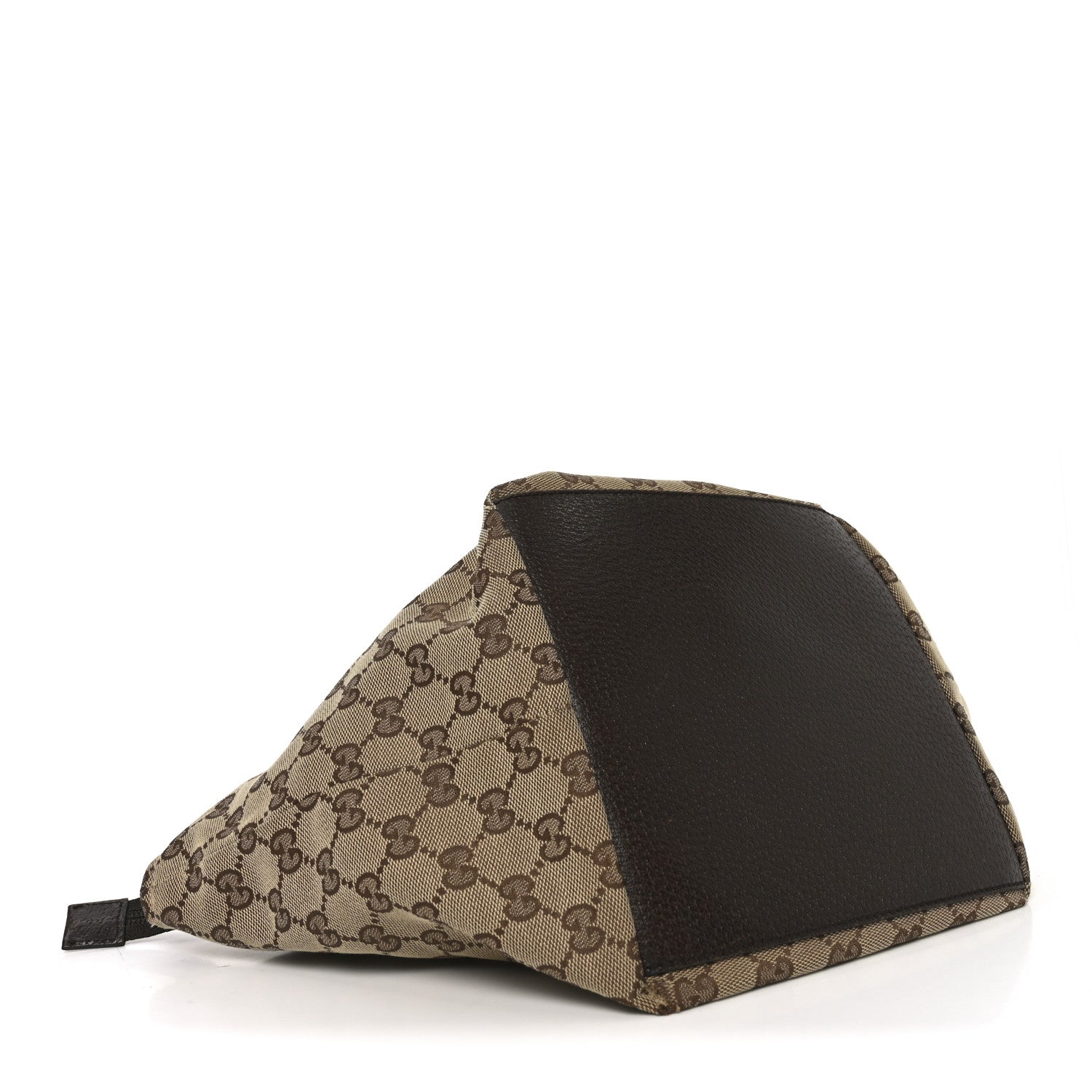 GG Monogram Small Web Handle Bucket Tote Dark Brown