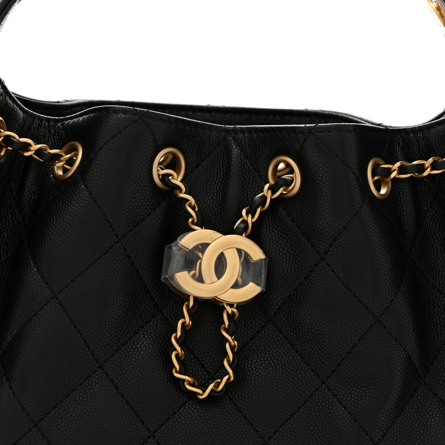 Caviar Quilted Mini Chanel 25 Handbag Black