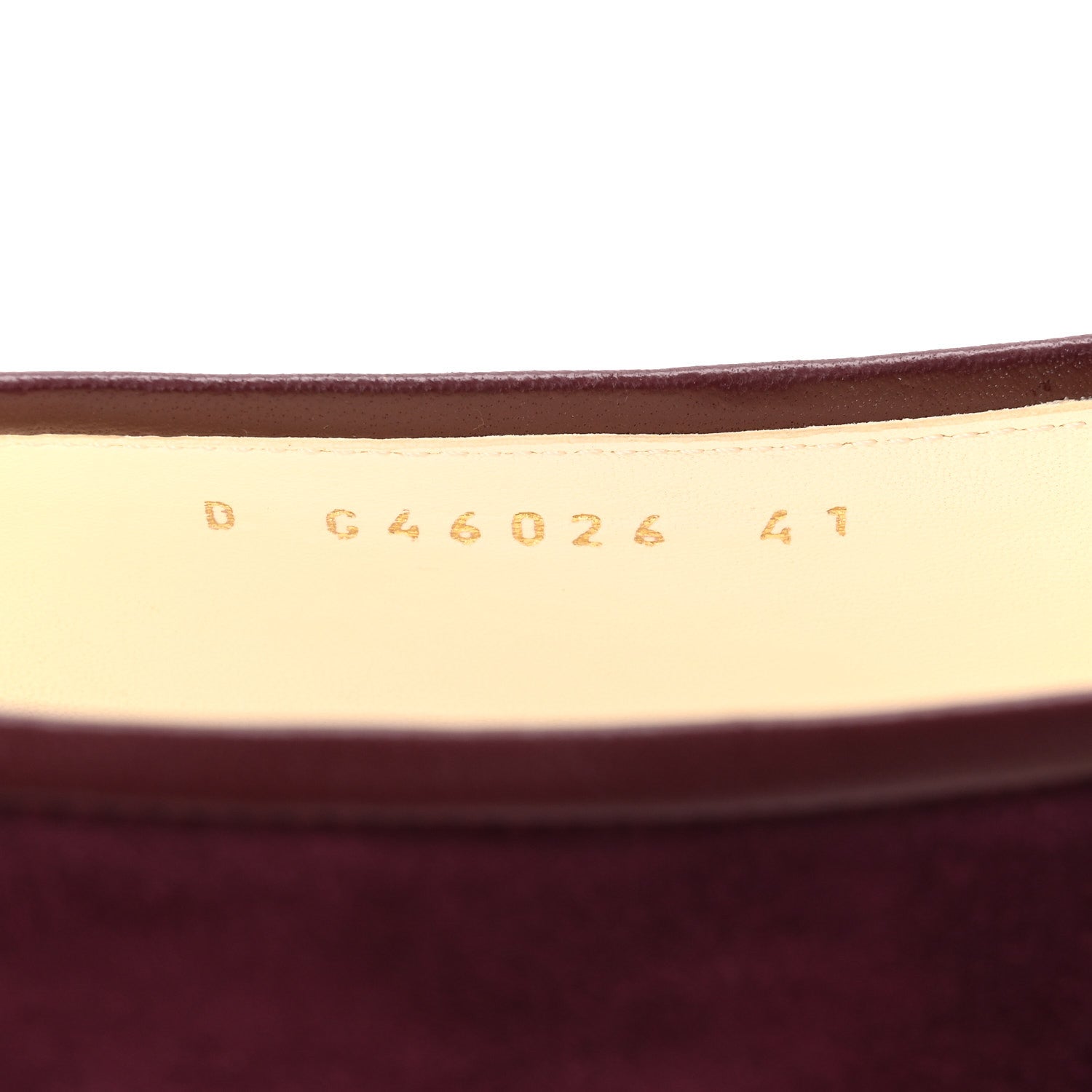 Suede Lambskin Cap Toe CC Ballerina Flats 41 Burgundy Black