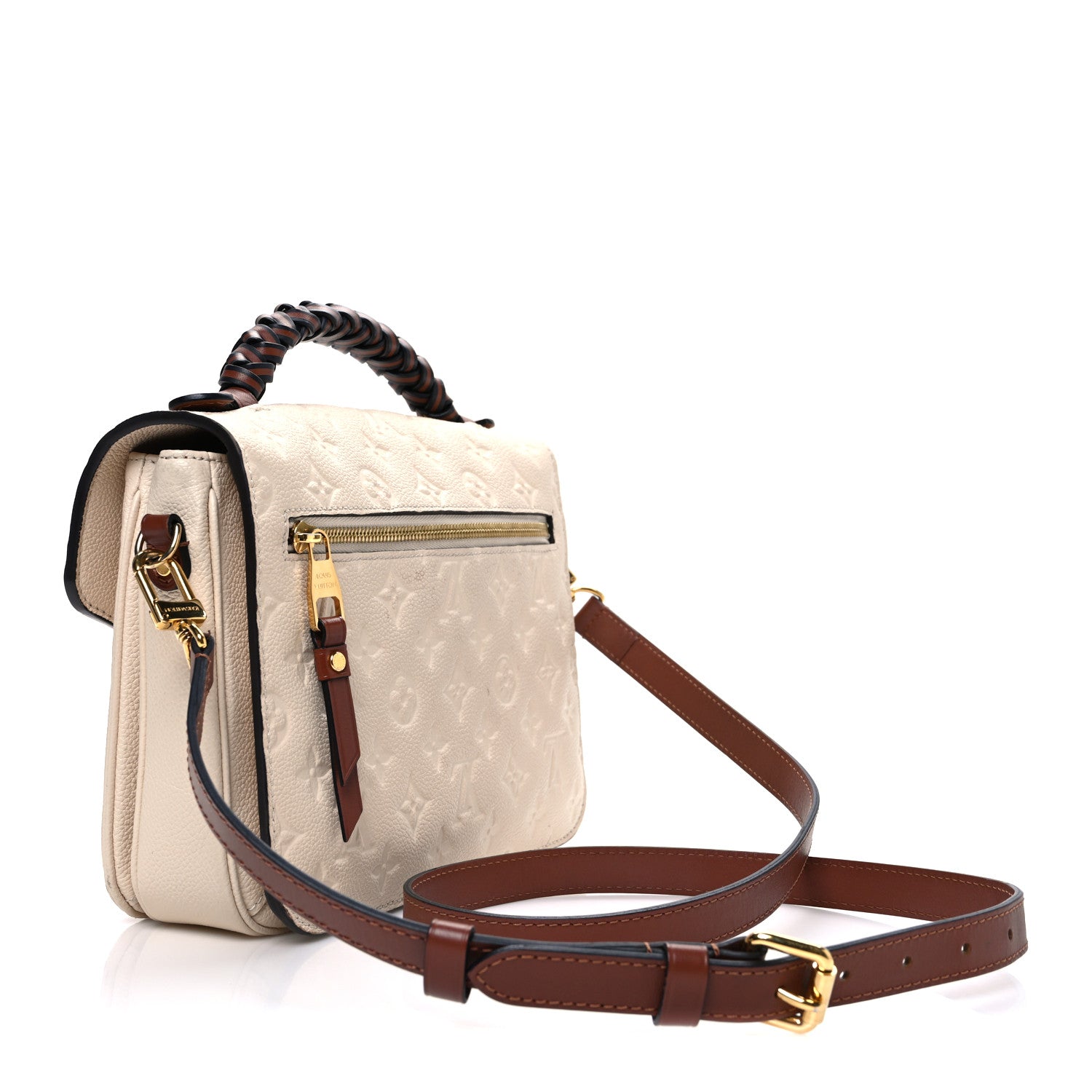 Empreinte Braided Pochette Metis Creme Beige Caramel