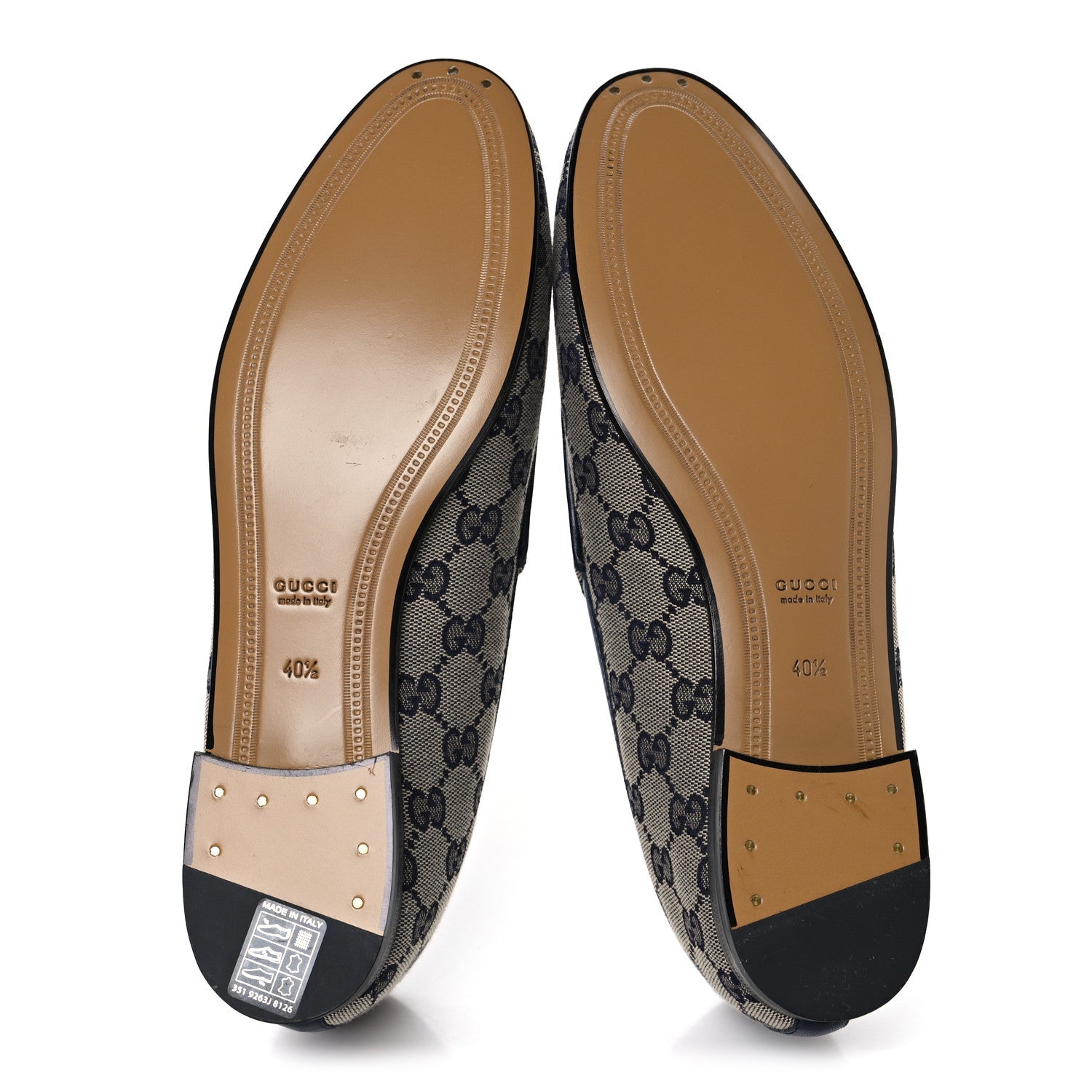 Monogram Malaga Kid Horsebit Womens Jordaan Loafers 40.5 Beige Blue