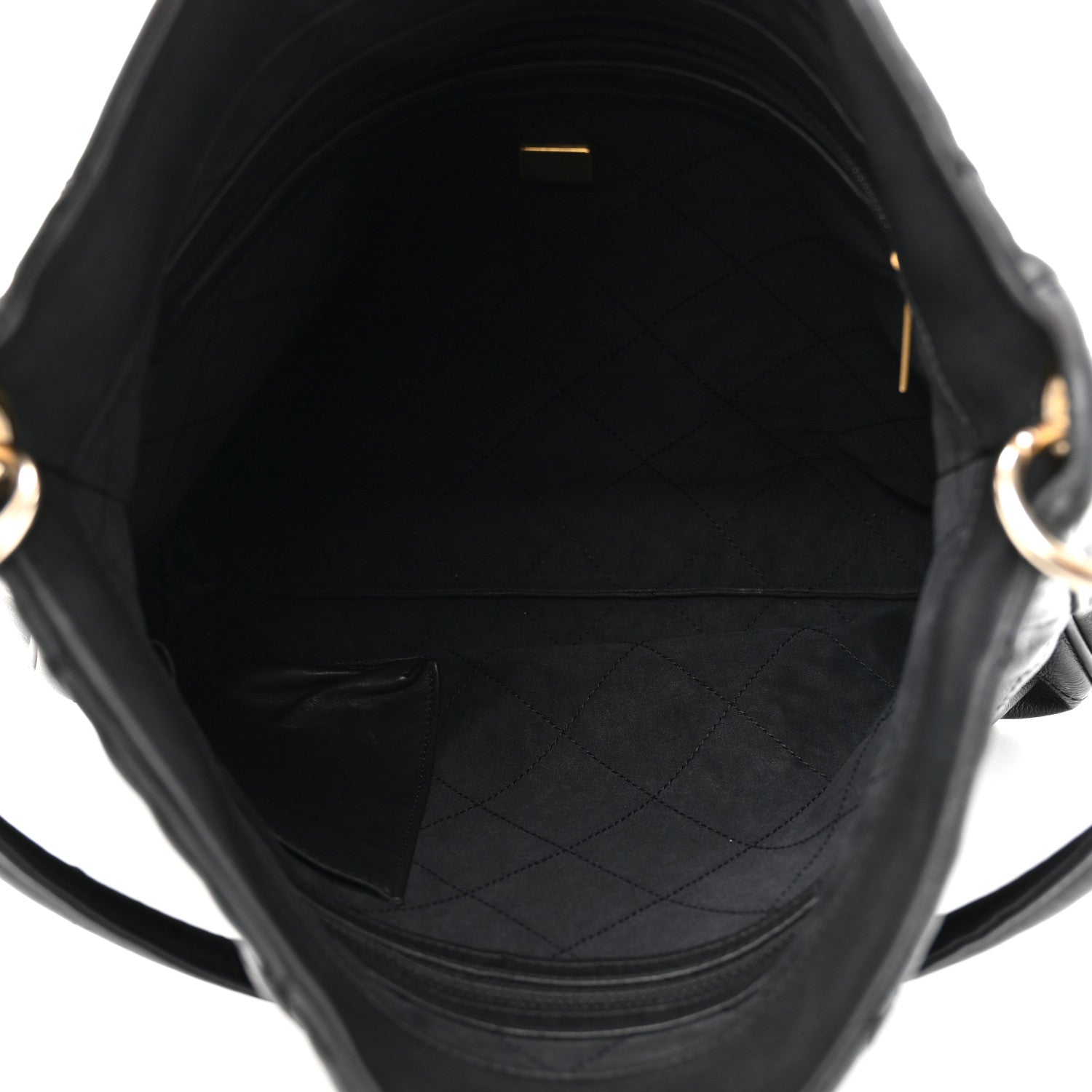 Calfskin Stitched Hobo Black