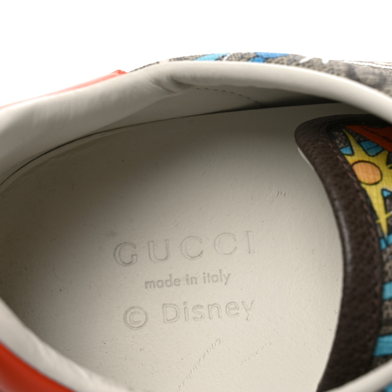 X DISNEY GG Supreme Monogram Web Donald Duck Womens Ace Sneakers 36.5 Beige New Acero Orange