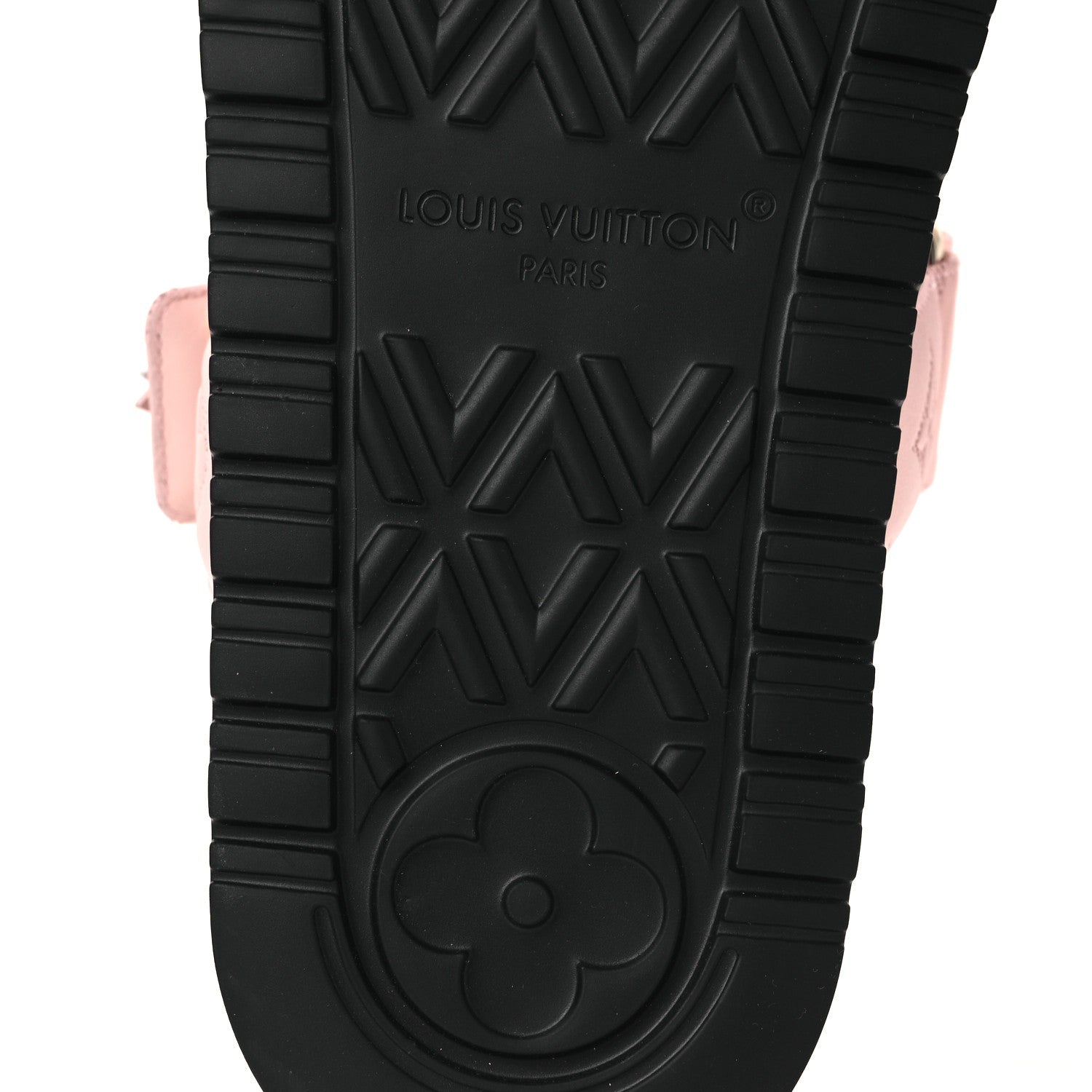 Lambskin Embossed Monogram Sunset Comfort Flat Sandals 38 Pink