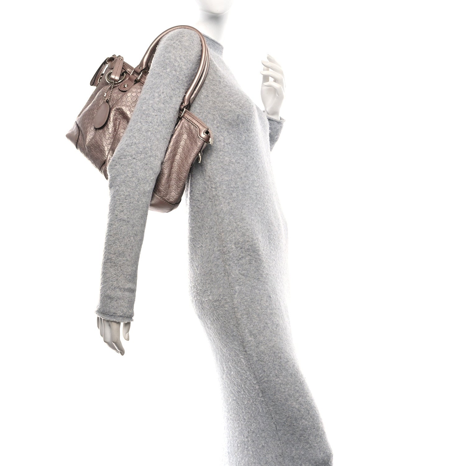 Metallic Microguccissima Medium Sukey Top Handle Bag Dark Cipria