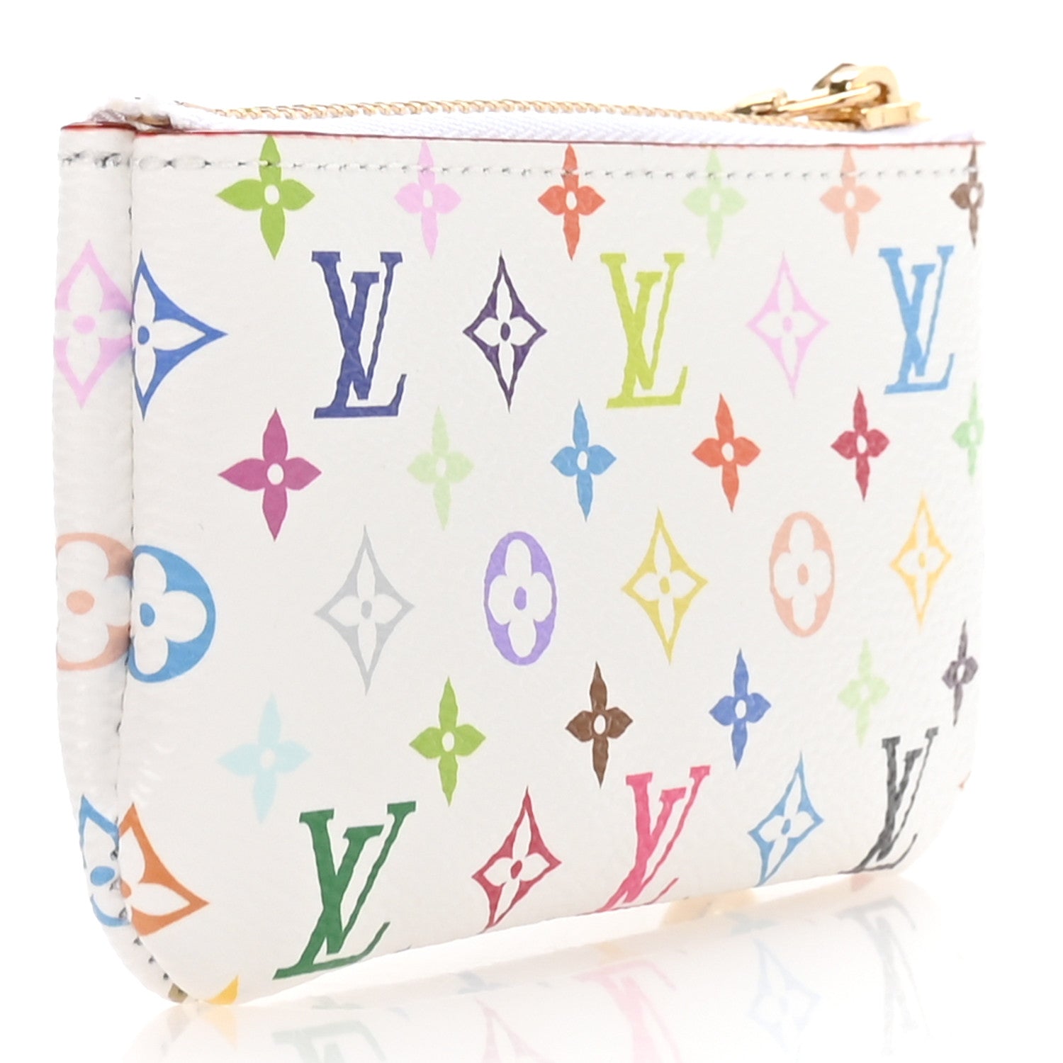 LV X TM Monogram Multicolor Key Pouch White