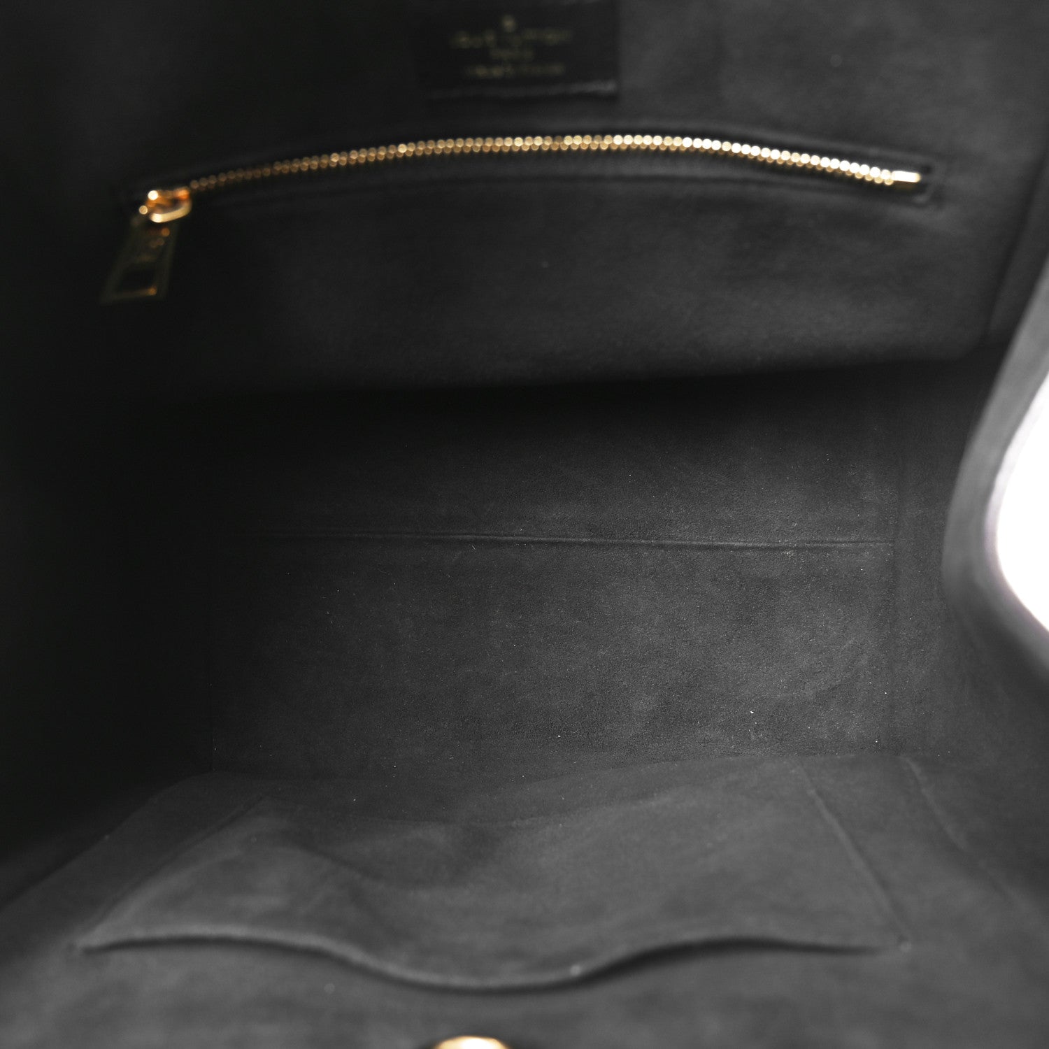 Calfskin Monogram Fold Tote MM Black Wine Cream