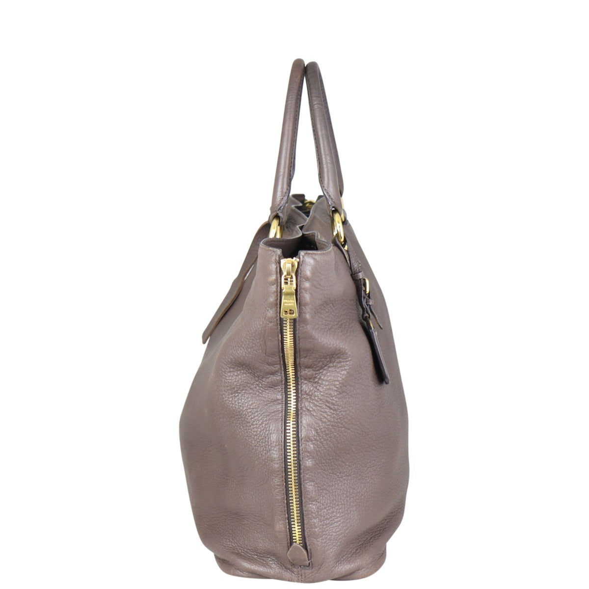 Prada Vitello Cervo Expandable Shopper Tote