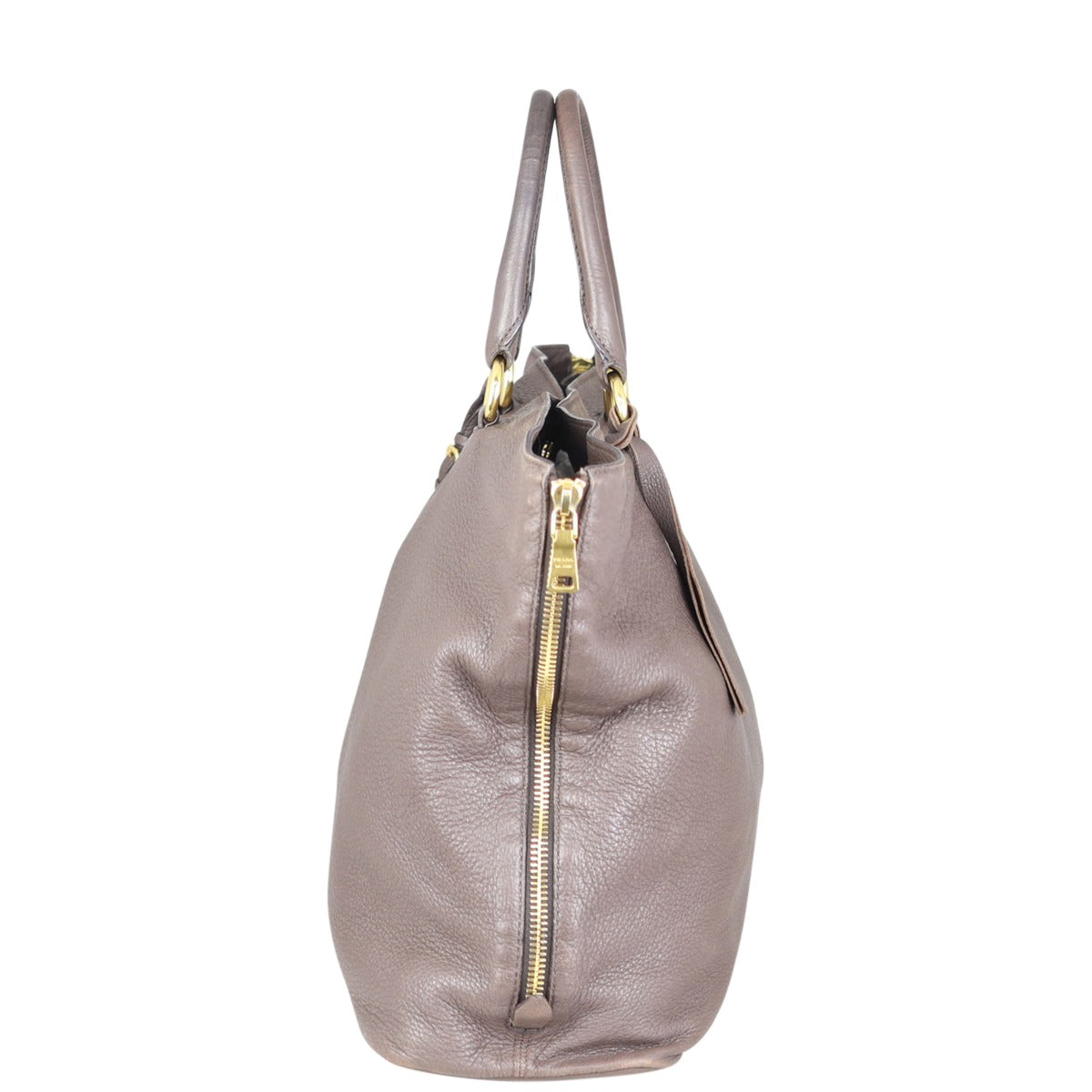 Prada Vitello Cervo Expandable Shopper Tote