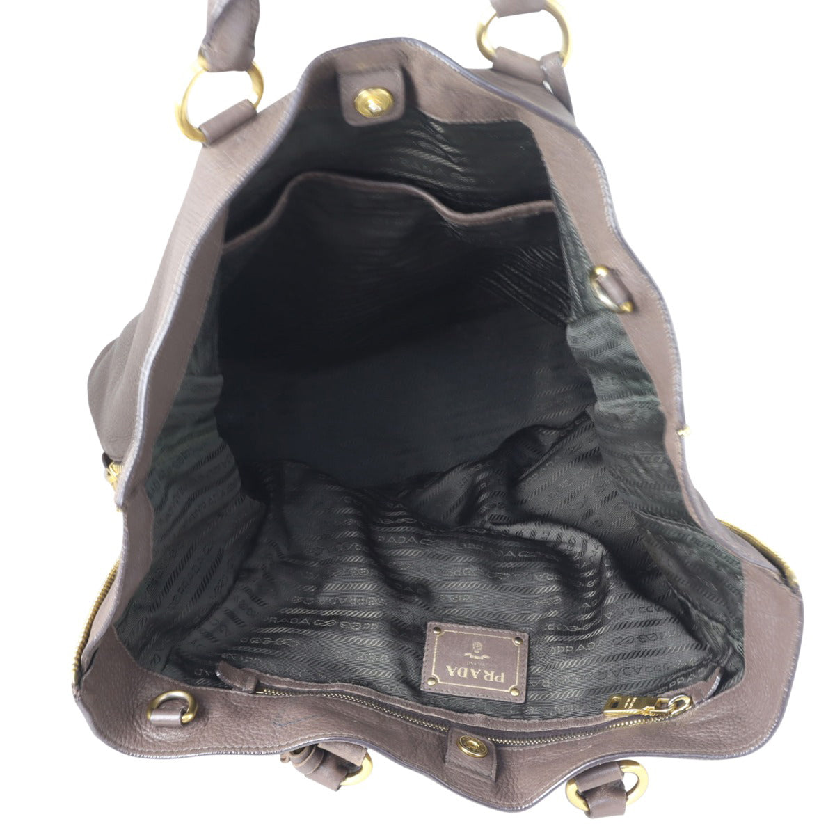 Prada Vitello Cervo Expandable Shopper Tote