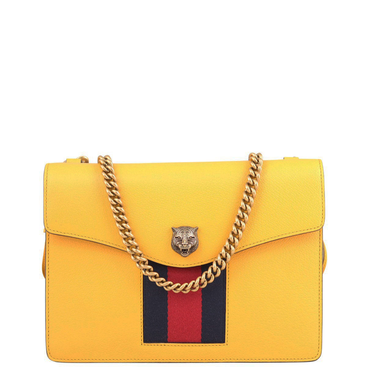 Gucci Animalier Web Leather Chain Shoulder Bag