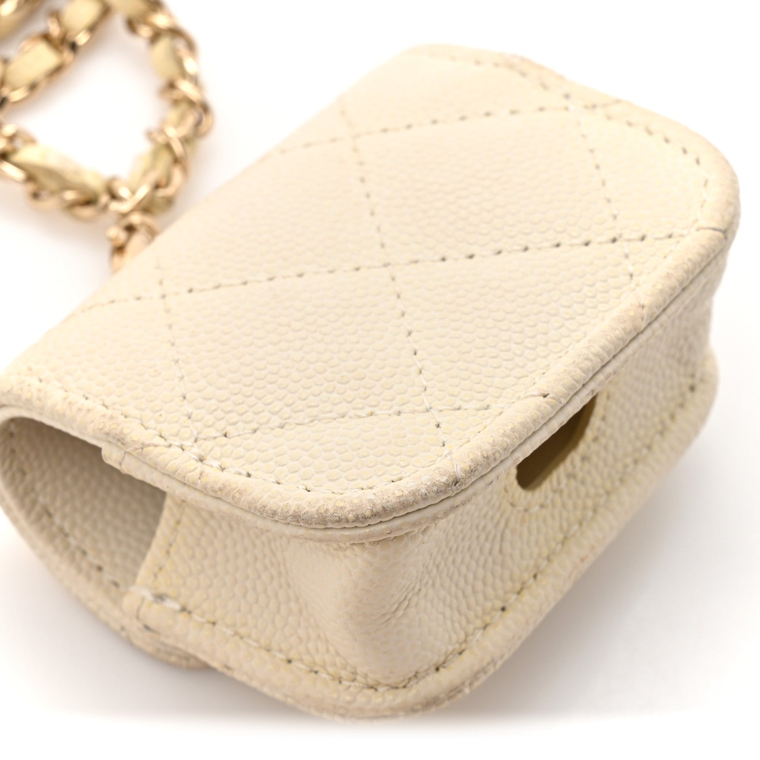 Caviar Quilted Airpods Pro Case White