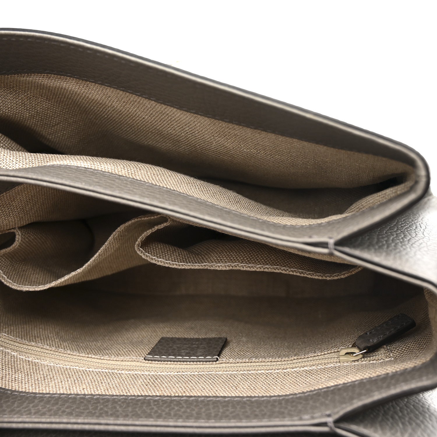 Dollar Calfskin Interlocking G Top Handle Shoulder Bag Loess