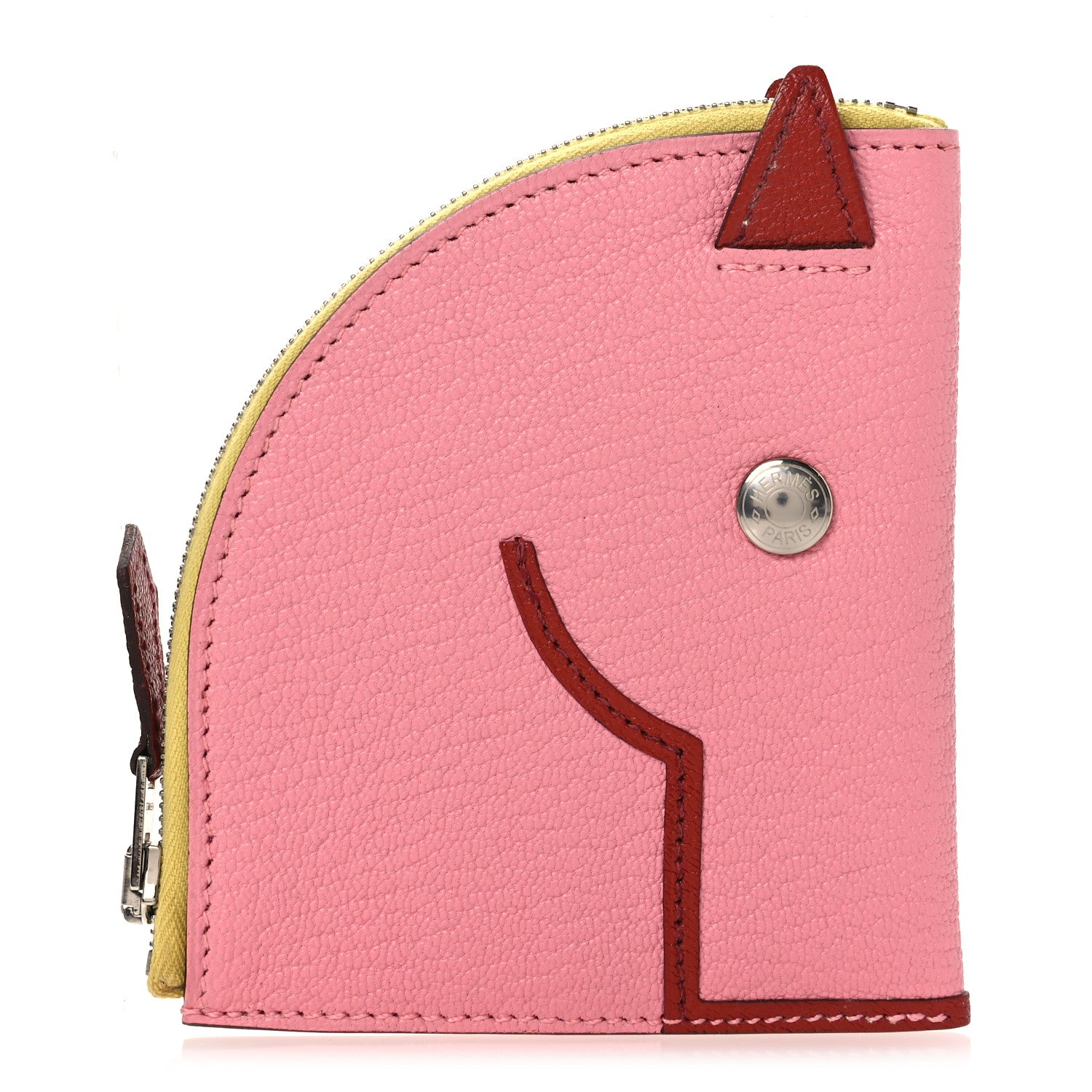 Chevre Mysore Paddock Change Purse Rose Confetti Brique