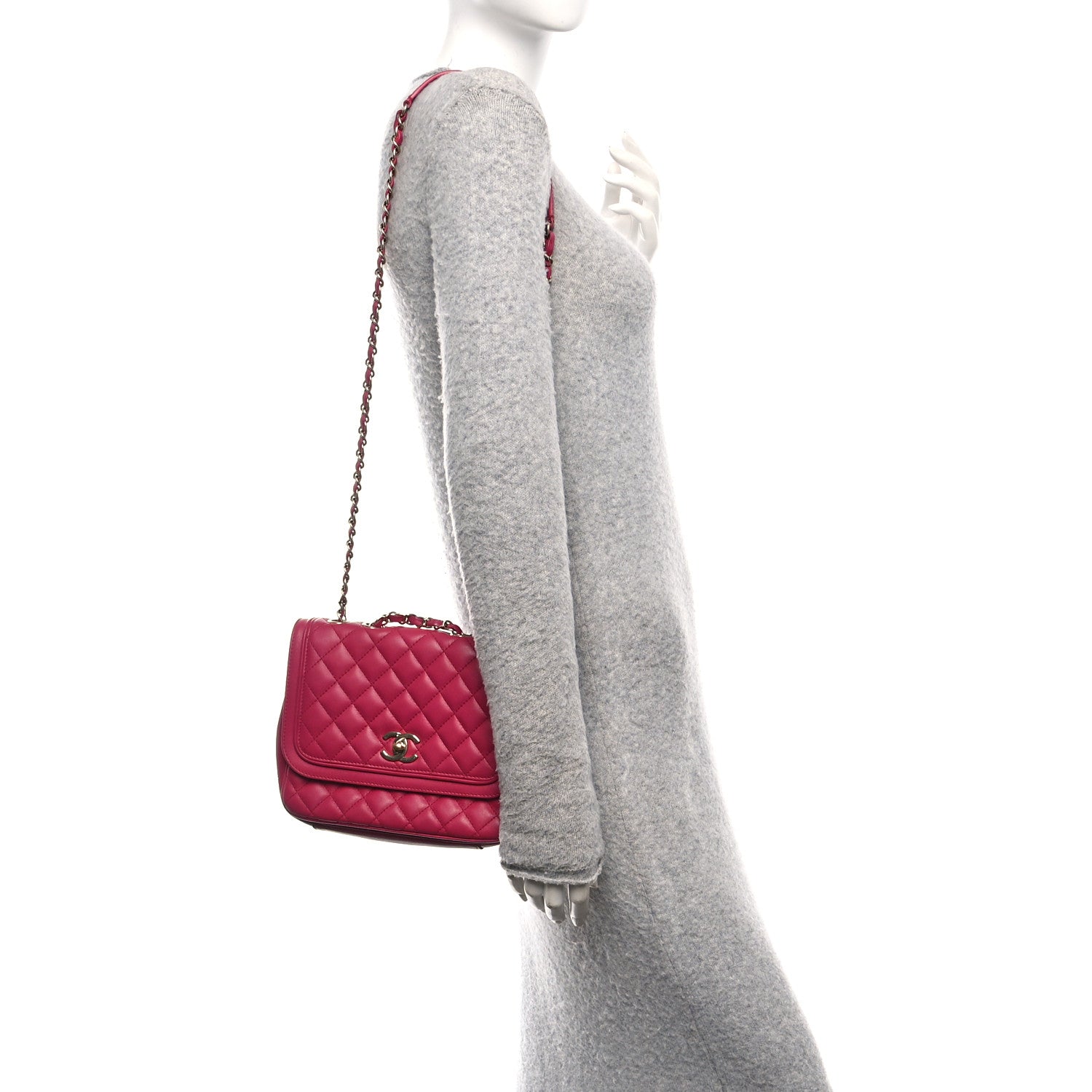 Lambskin Quilted Medium Lovely Day Flap Pink