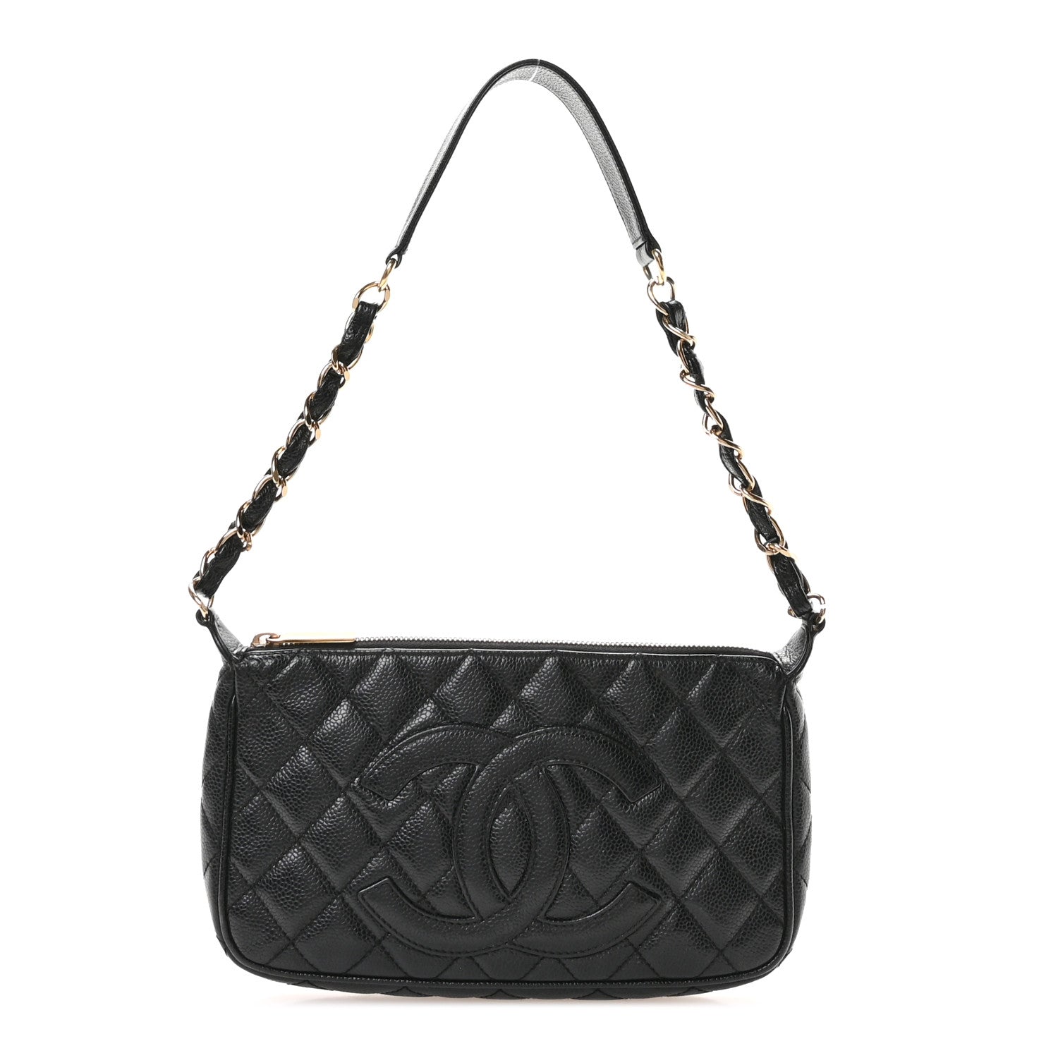Caviar Quilted Timeless CC Shoulder Bag Black