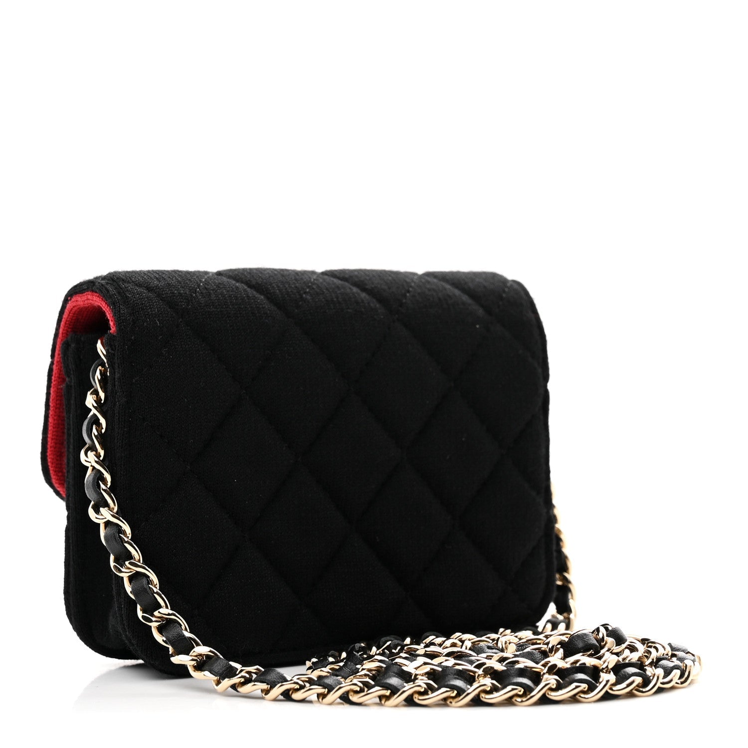 Jersey Quilted Micro Mini Flap Black