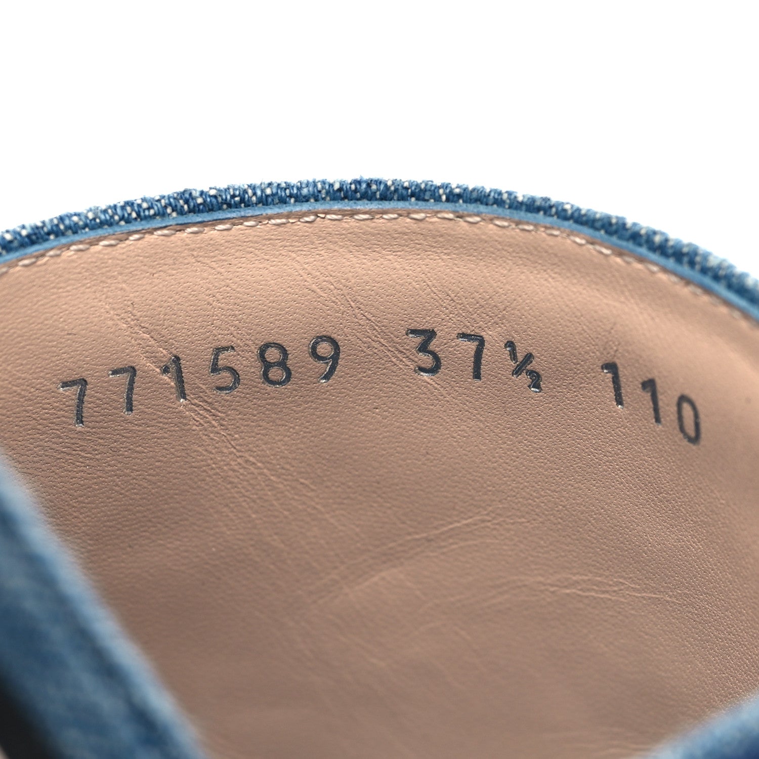 New Denim Logo Embroidered Slide Sandal 37.5 Light Blue