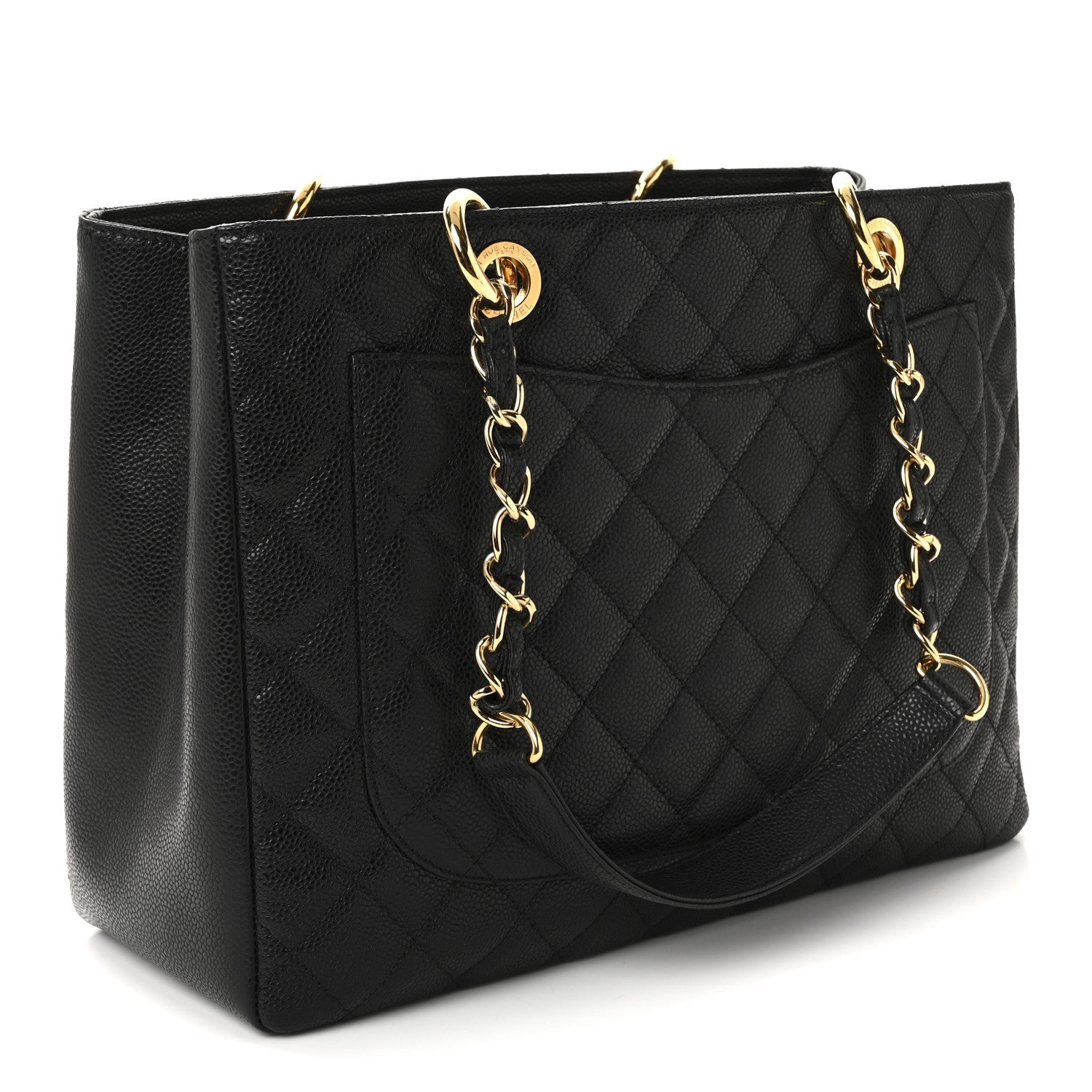 Caviar Quilted Grand Shopping Tote GST Black