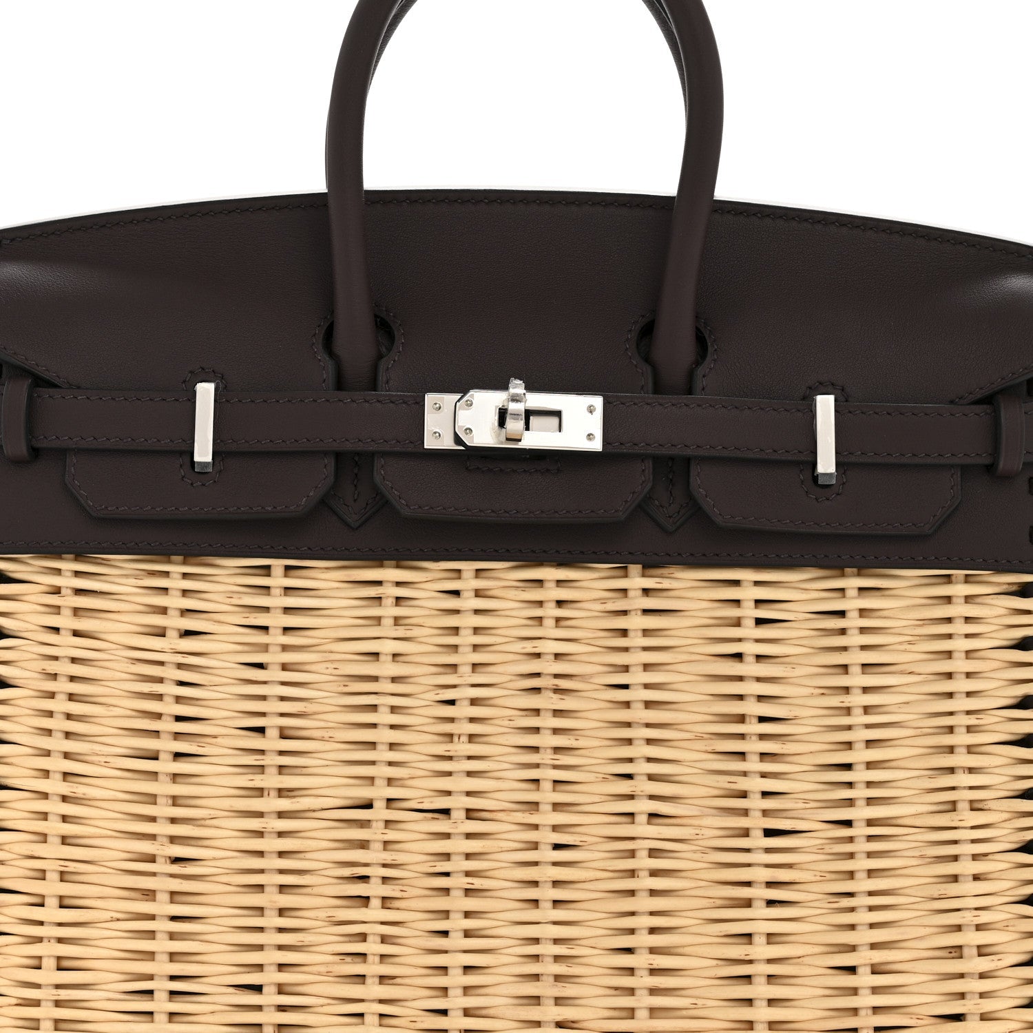 Wicker Swift Picnic Birkin 25 Naturel Rouge Sellier