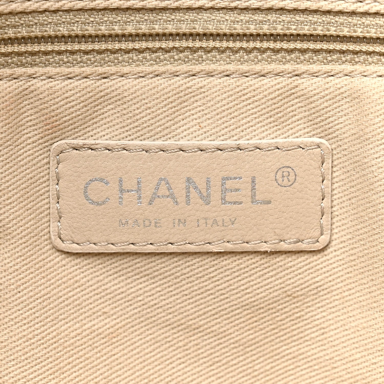 Grained Calfskin Stitched CC Pocket Tote Navy Blue