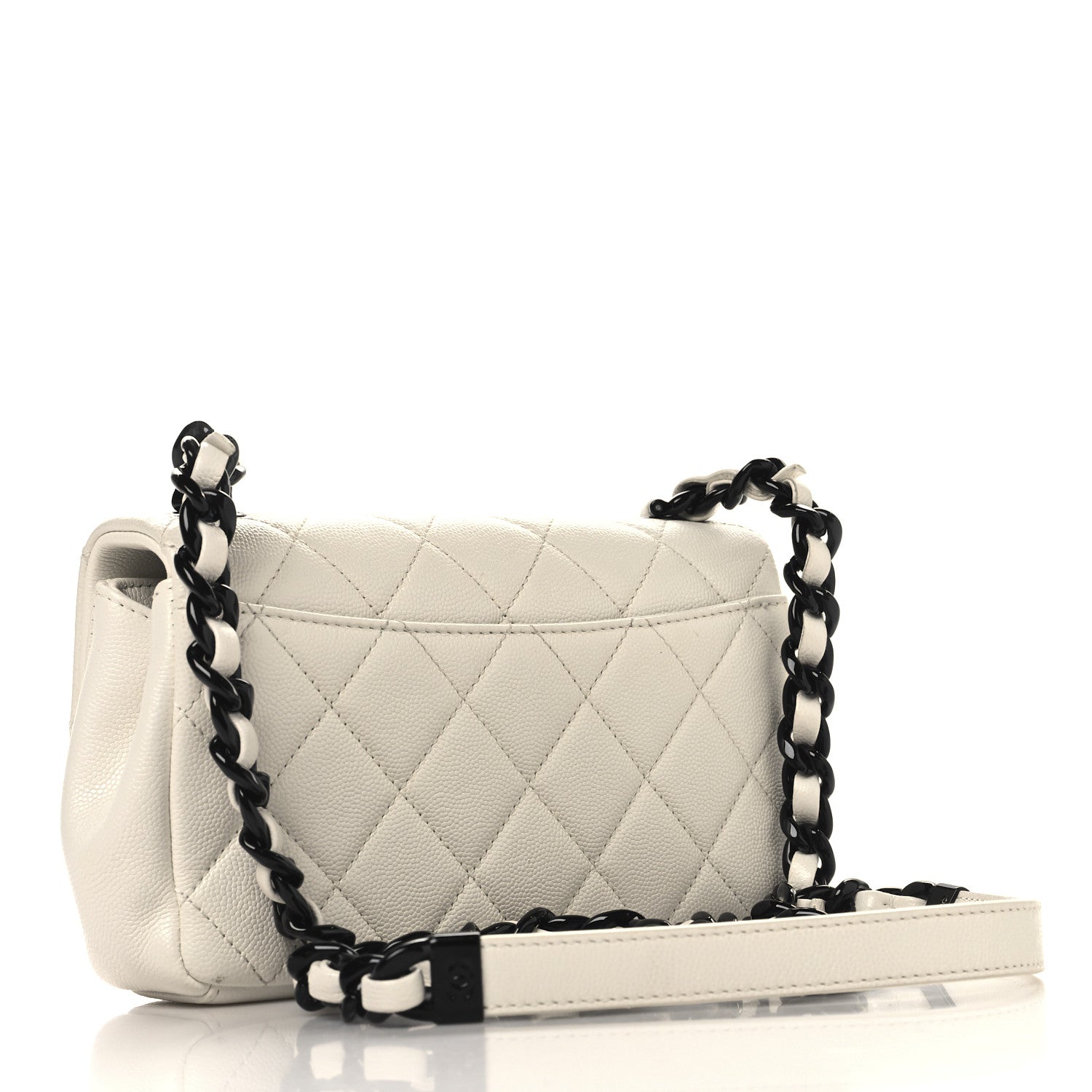 Caviar Quilted My Everything Small Flap White Black