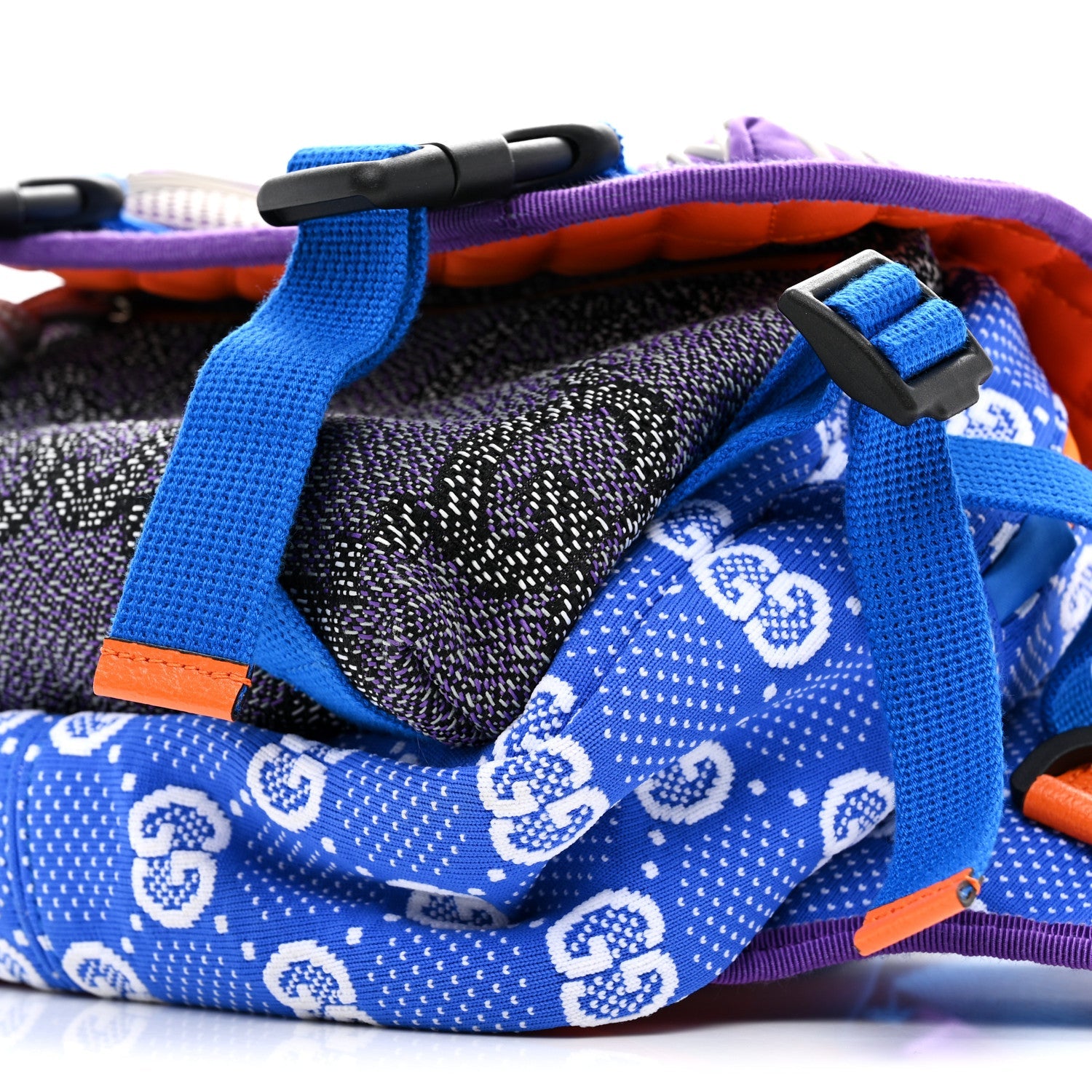 Jersey GG Monogram All Over Sporty Flap Backpack Blue Multicolor