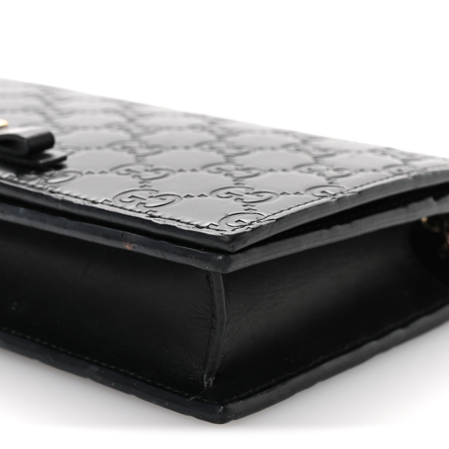 Guccissima Signature Bowy Chain Wallet Black