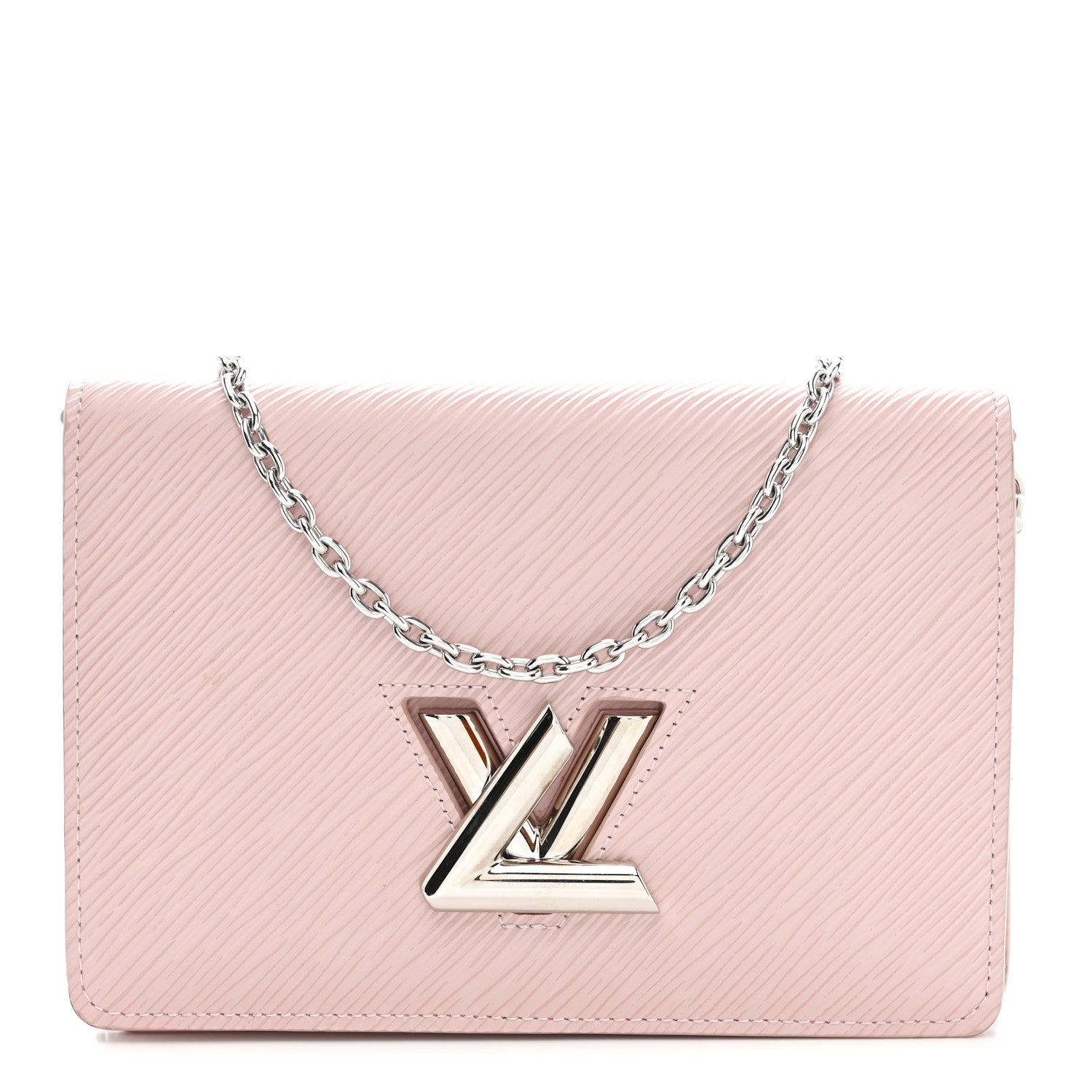 Epi Twist Belt Chain Wallet Rose Ballerine